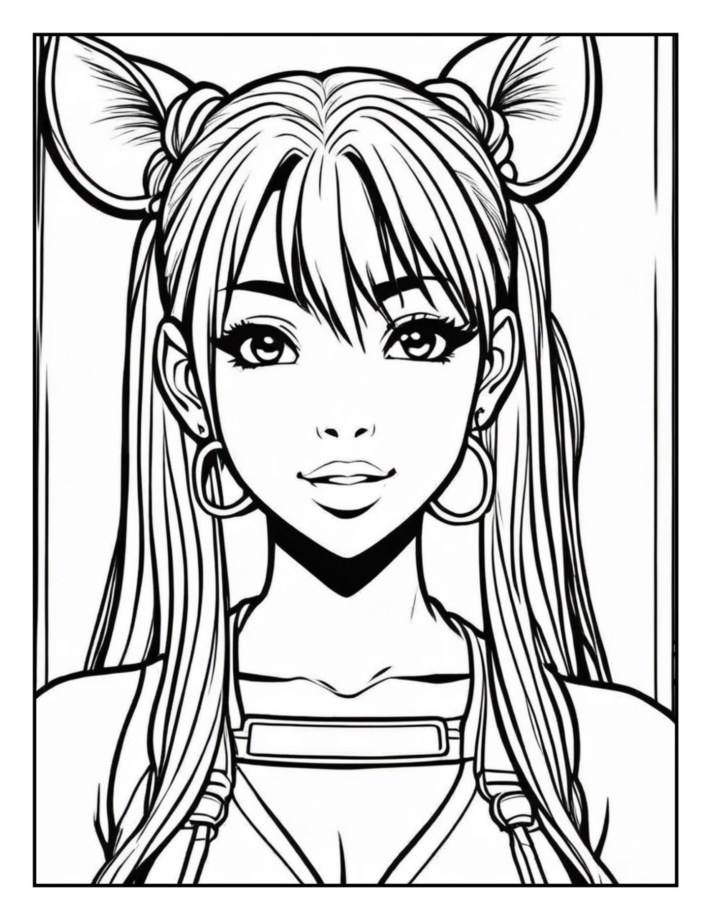 Black Anime Girl Coloring Pages | Melanin Kawaii Digital Download | Cute Afro Anime Aesthetic Coloring Book for Kids & Adults