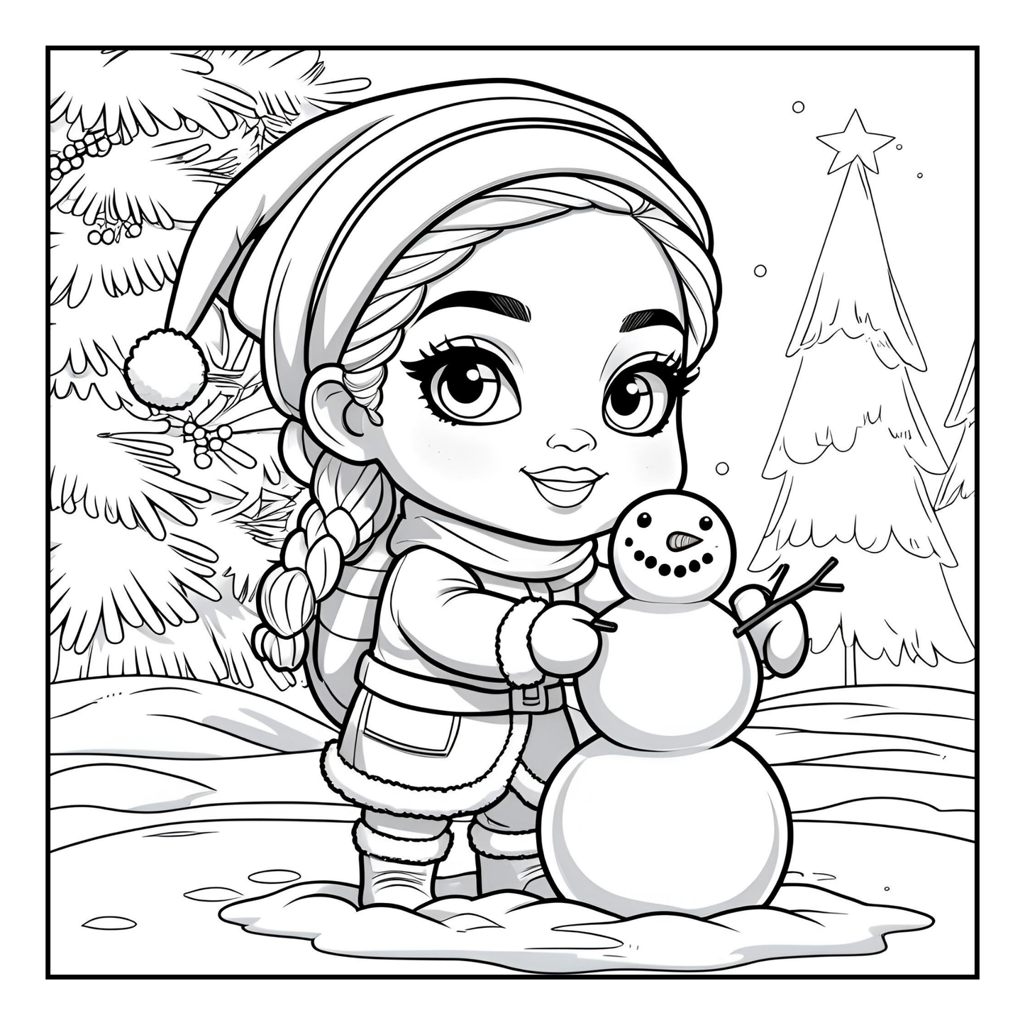 Little Queens Christmas Coloring Book | 35 Bold and Easy Pages | Fun Holiday Coloring Book | Digital Download Printable Activity Book