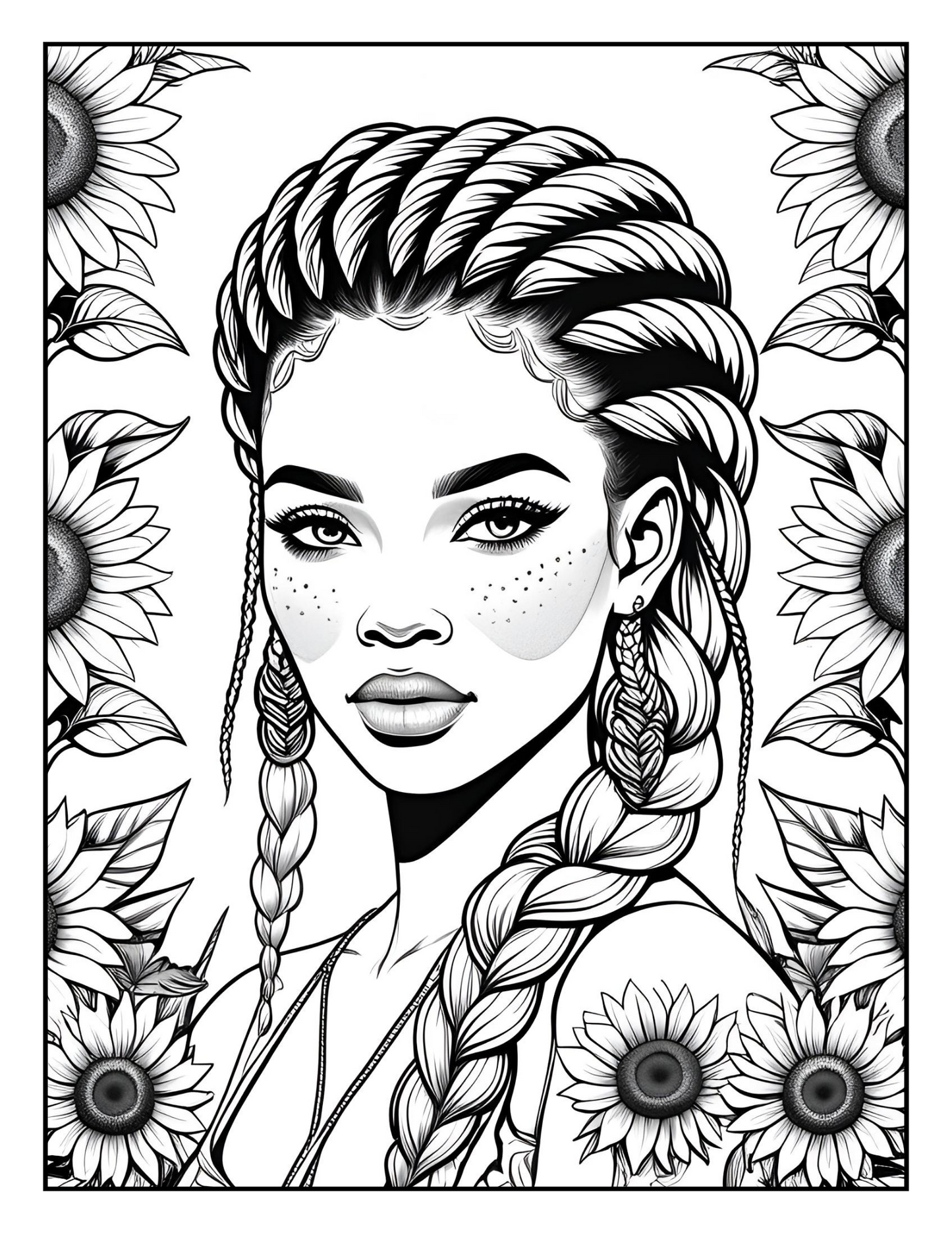 Natural Hair Coloring Book for Black Women | Afro, Curls, Braids & Locs | Relaxing Self-Care & Fun Pages for All Ages – Digital Download
