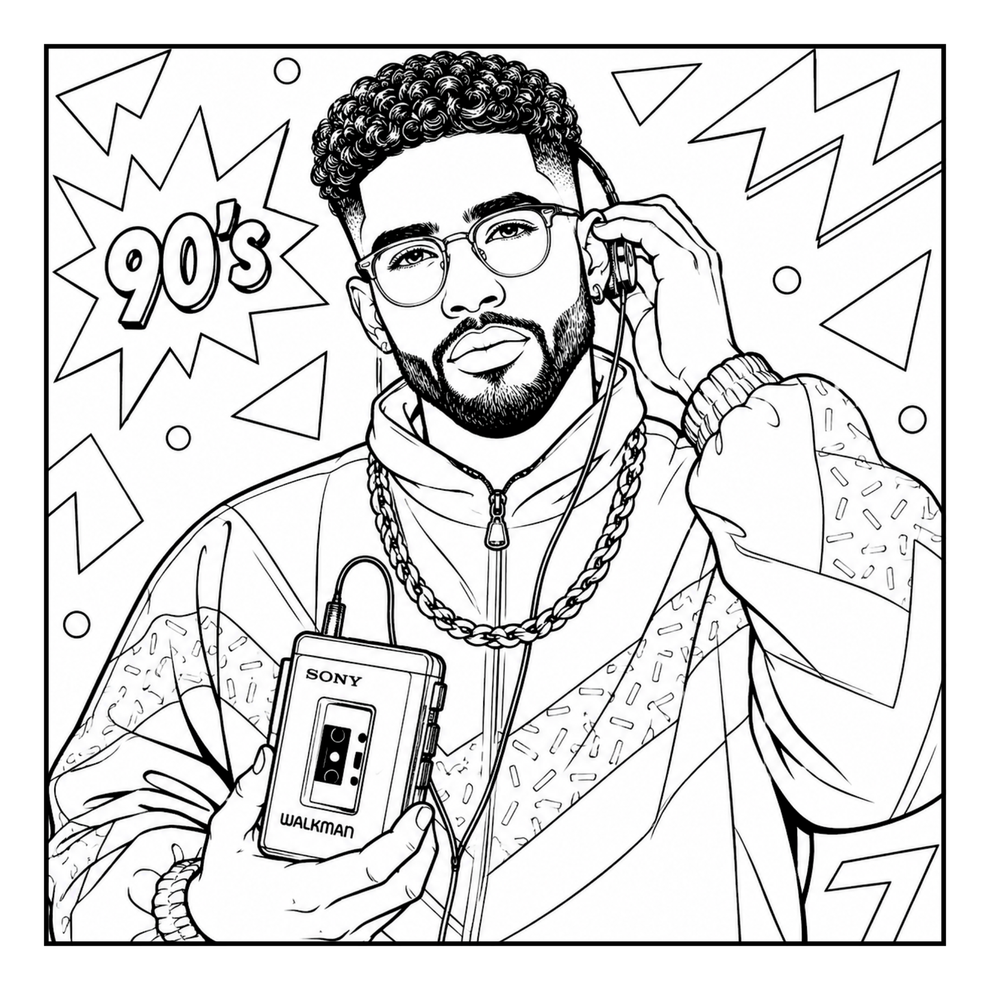 90's Fine Era Coloring Book Digital Download