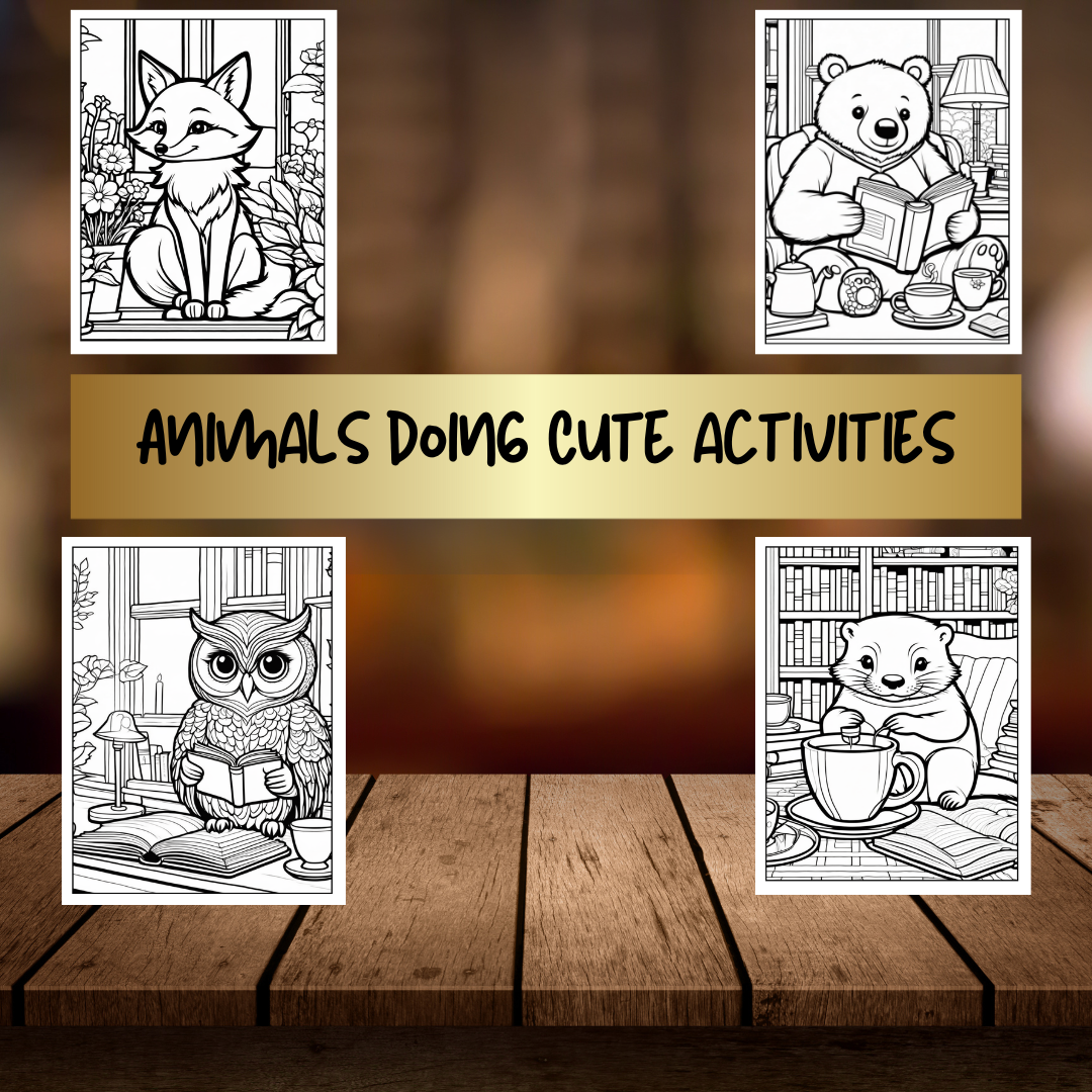 Cute Everyday Animal Adventure Coloring Book| Bold and Easy Coloring Pages| Digital Download| Cute Baby Animals|Printable Pages
