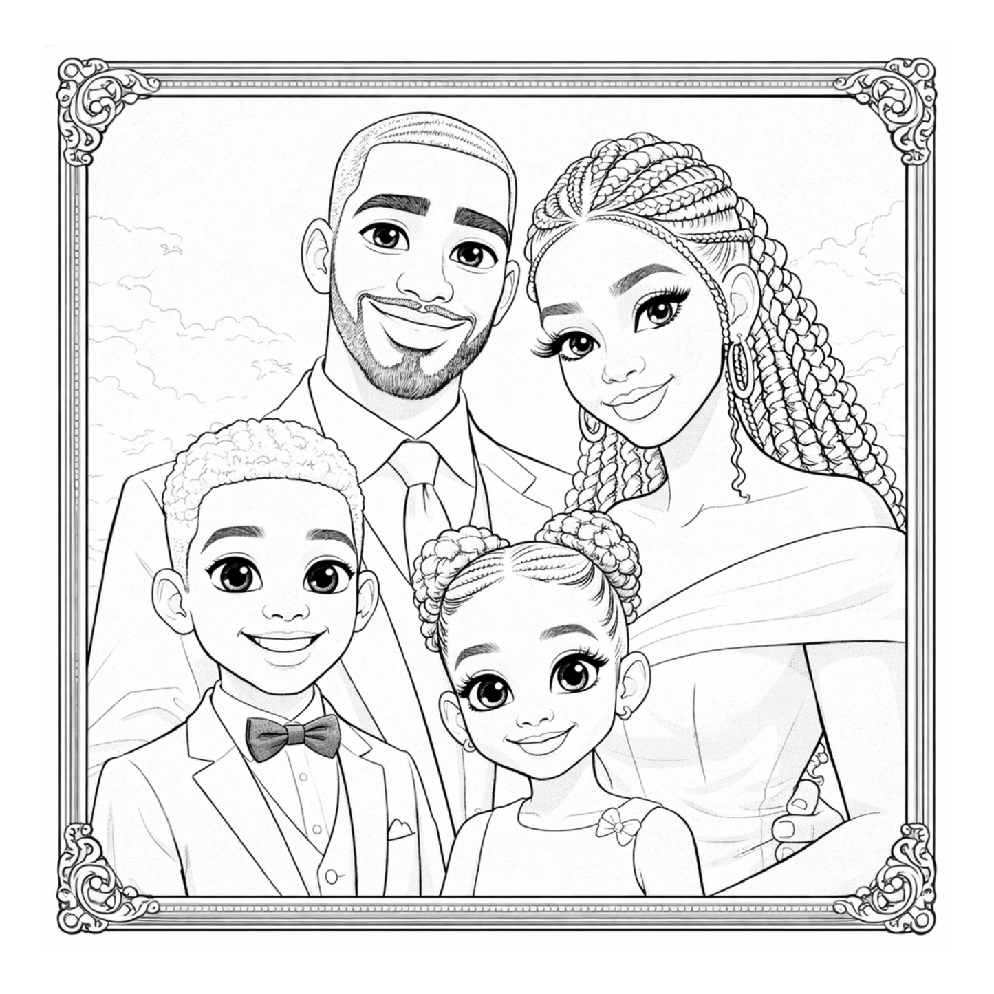 Framed in Love A Family Portrait Coloring Book Celebrating Family, Faith & Forever Bonds Where Every Page Tells a Story of Love Digital Download
