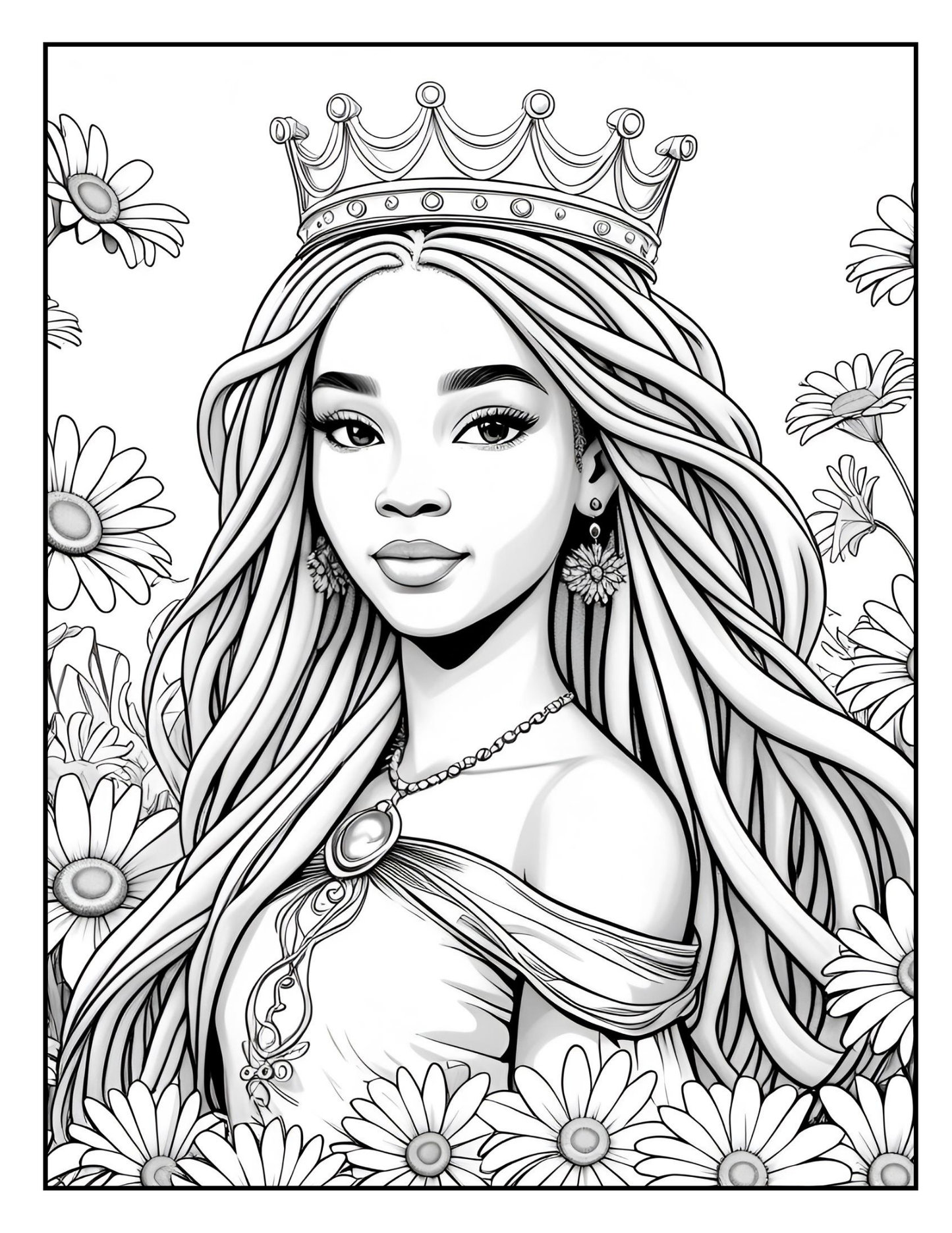 Queen in the Making A Coloring Book of Beautiful Princesses: A Celebration of Strength, Beauty, and Royalty Empowering Young Queens with Every Page