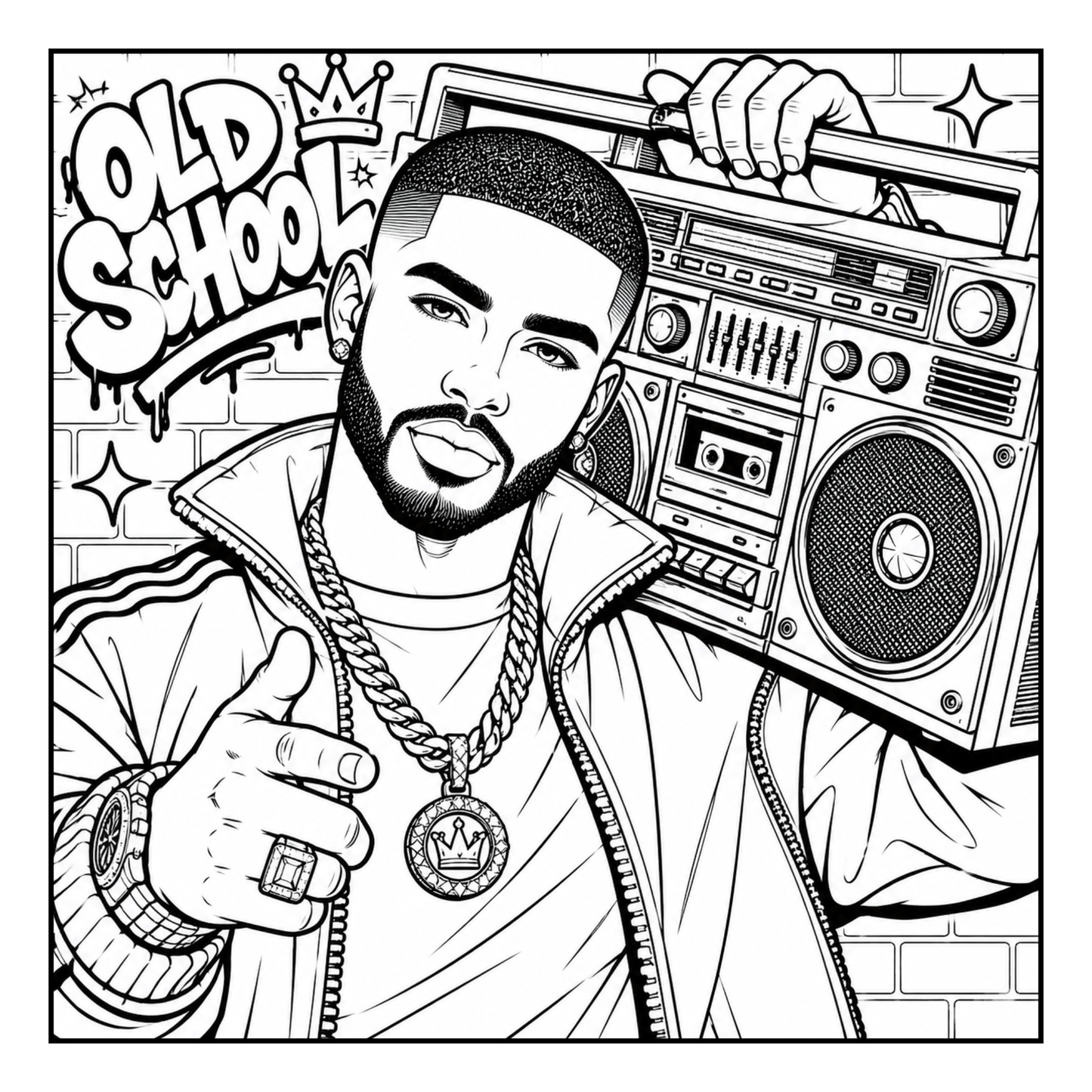 90's Fine Era Coloring Book Digital Download