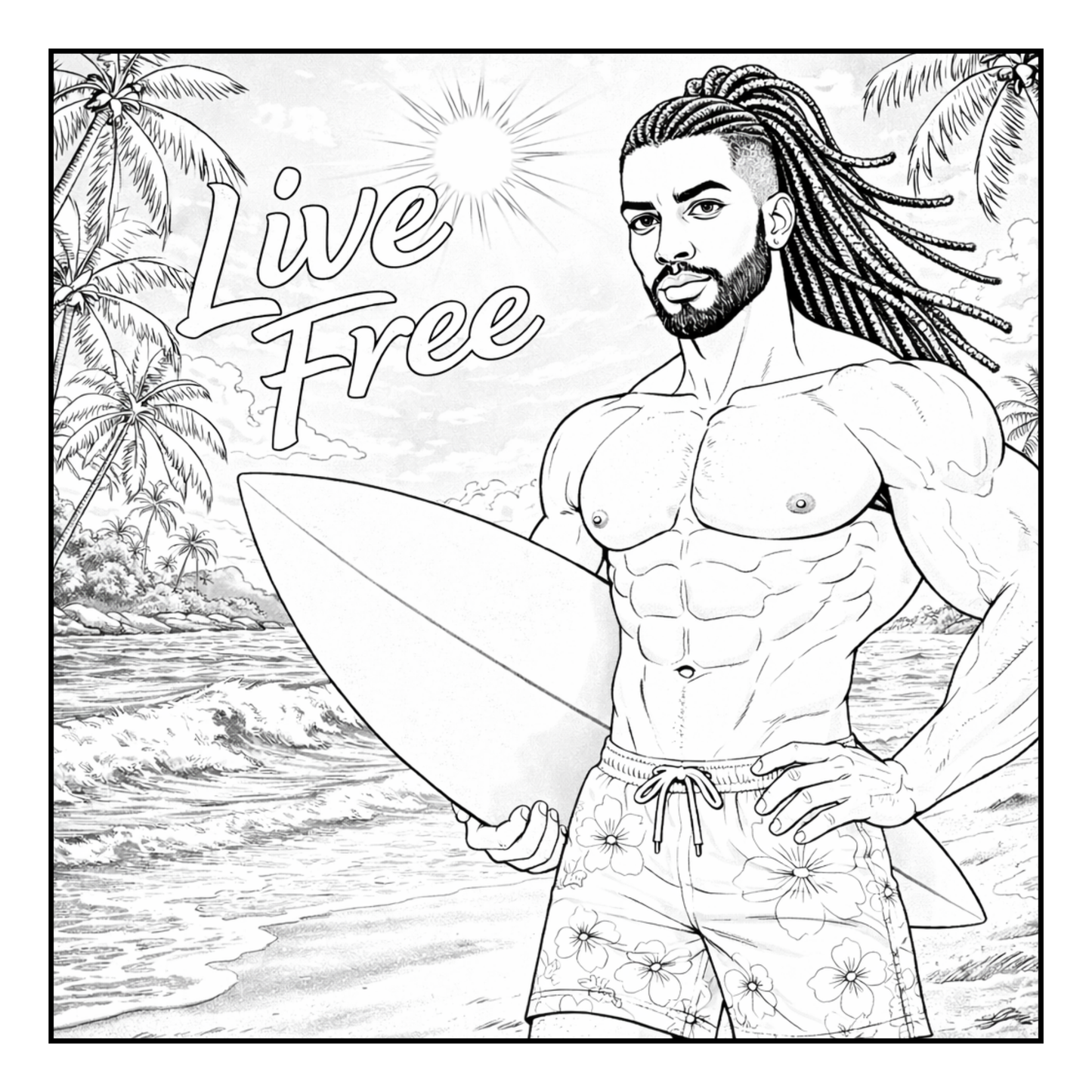 Summertime King Vibes Coloring Book Digital Download