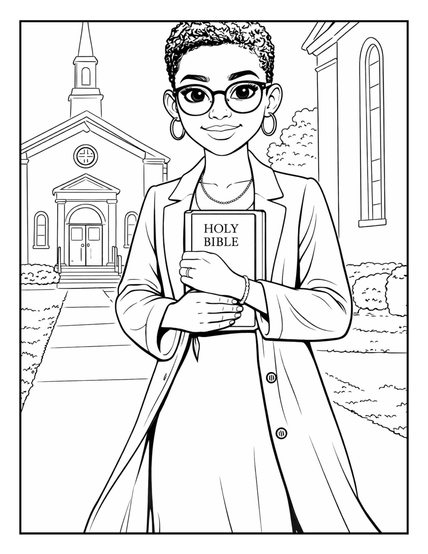 Praying Queens Coloring Book | Black Women Coloring Pages w/ Scriptures | Christian Digital Download | Faith-Based Self-Care Art