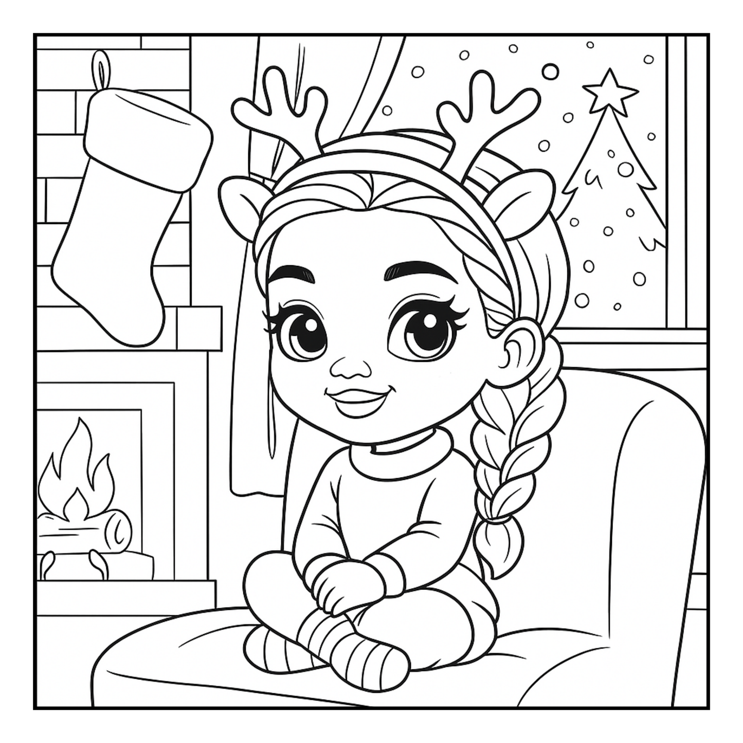 Little Queens Christmas Coloring Book | 35 Bold and Easy Pages | Fun Holiday Coloring Book | Digital Download Printable Activity Book