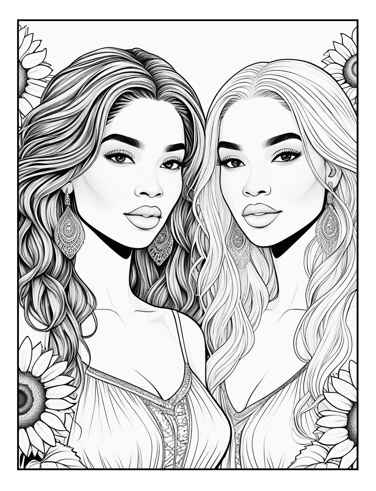 Black Women Friendship Coloring Book | Uplifting Quotes | Sisterhood Gift | Relaxation & Self Care Art Pages | Digital Download