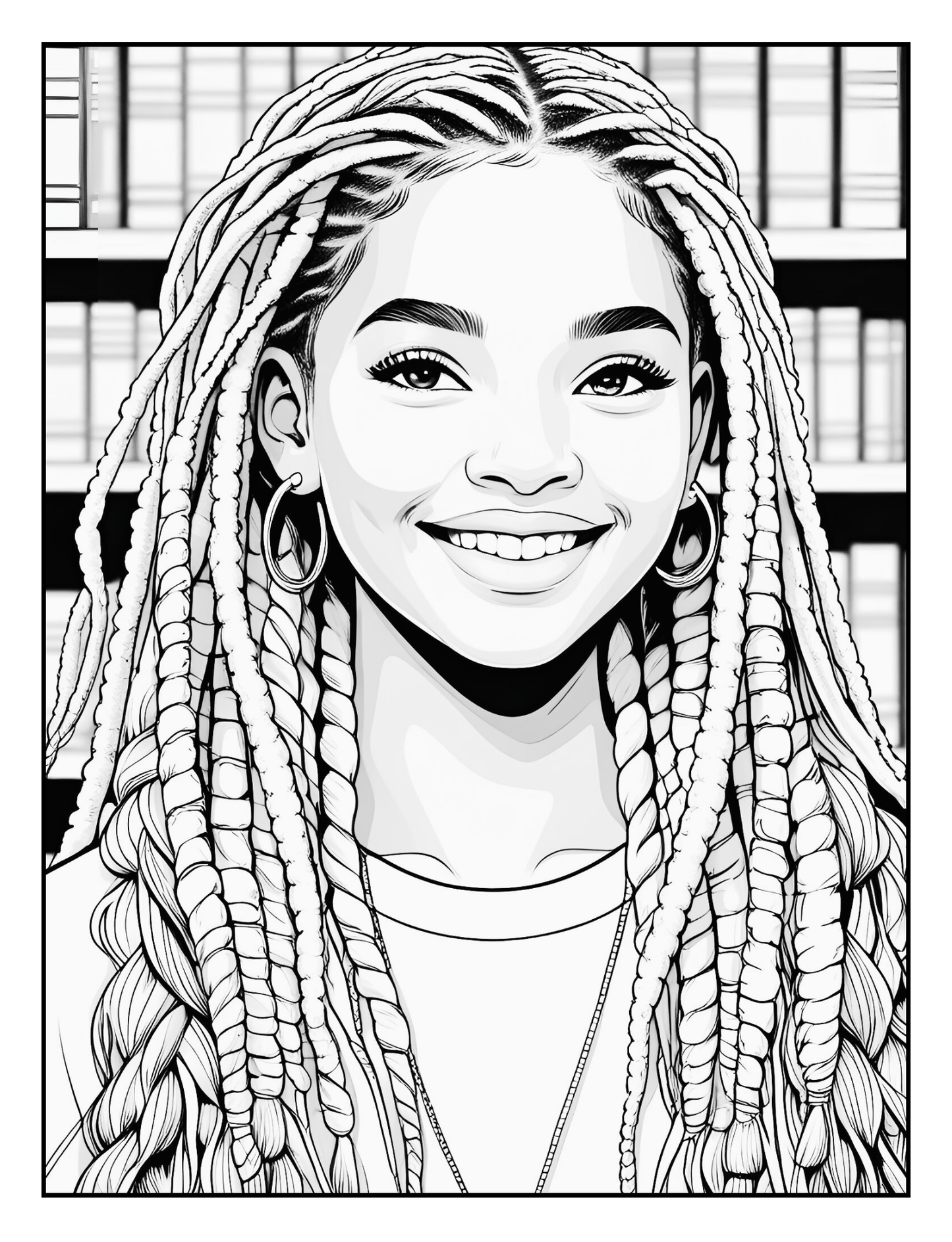 Teen Girl Coloring Book | Digital Anxiety Relief | Mental Health Activities | Black Girl Coloring Pages | Digital Download| Manage Stress