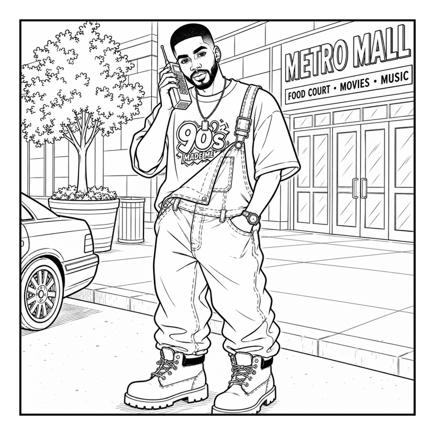 90's Fine Era Coloring Book Digital Download