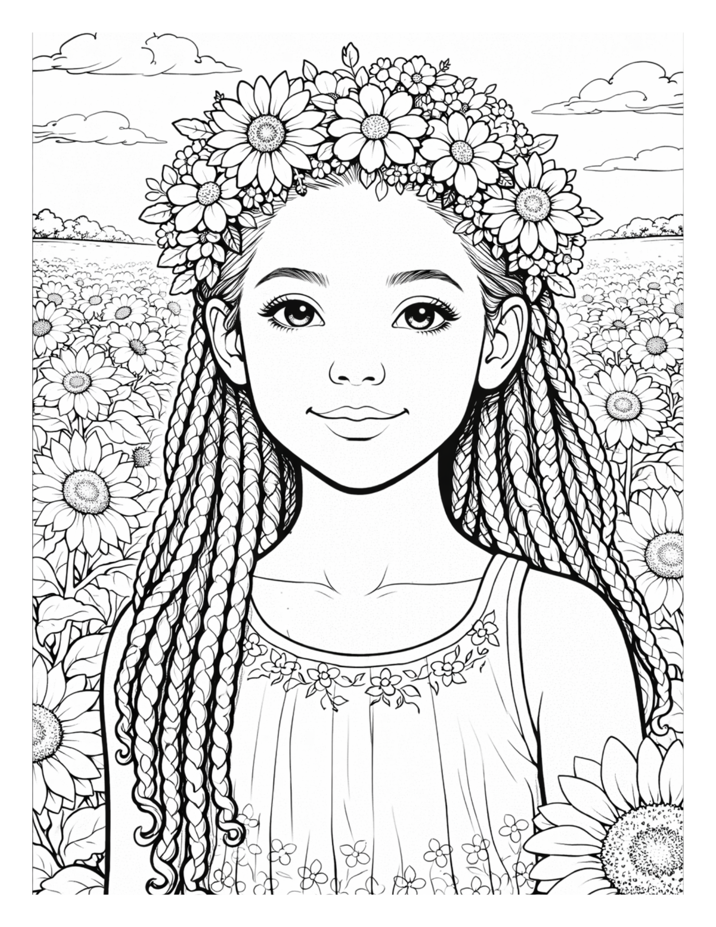 Blooming Beauty A Magical Flower Girl Coloring Journey: Unleash Your Creativity in a Whimsical World of Floral Girls and Enchanted Gardens