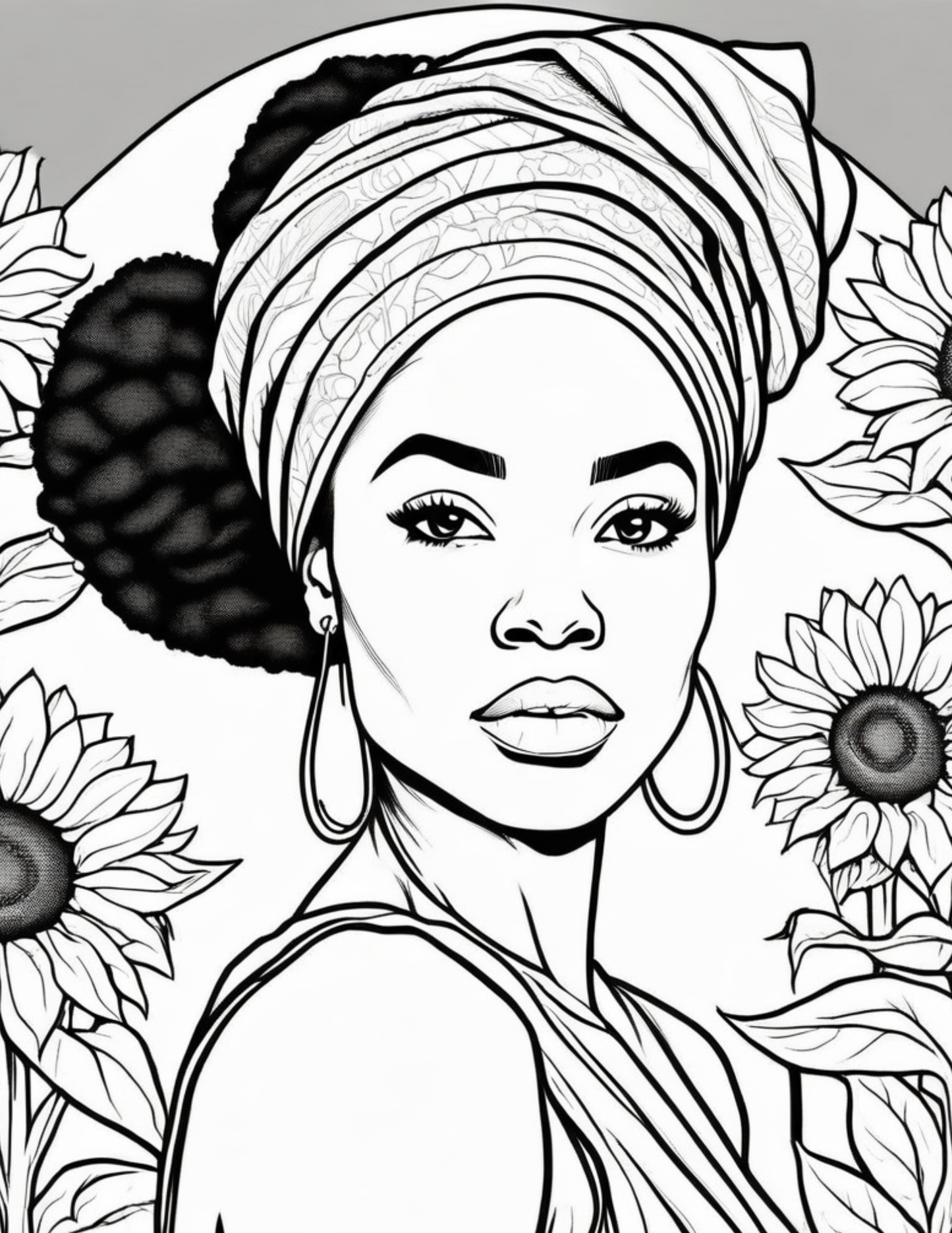 Black Women Headwrap Coloring Book | African American Women | Headscarf Fashion | Natural Hair Coloring Pages | Digital Download