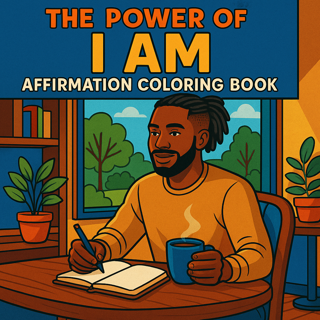 Affirmation Coloring Book for Men| Bold & Easy Stress Relief, Self Care and Relaxation for Adults Digital Download