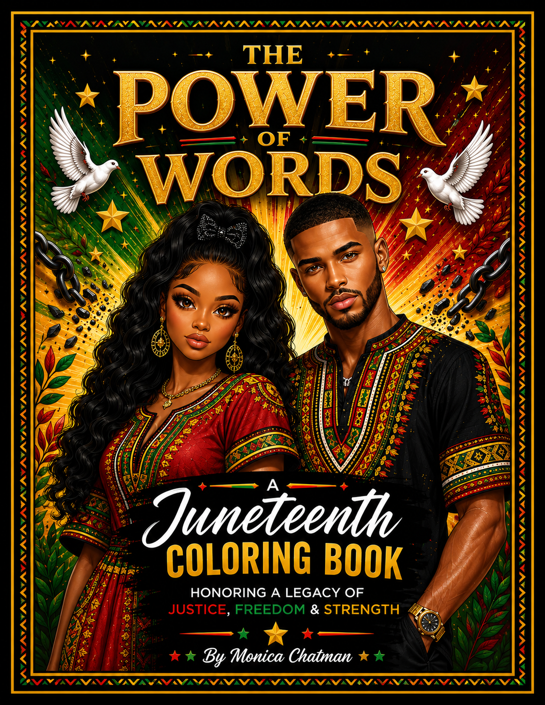 The Power Of Words A Juneteenth Coloring Book  Honoring a Legacy of Justice, Freedom & Strength