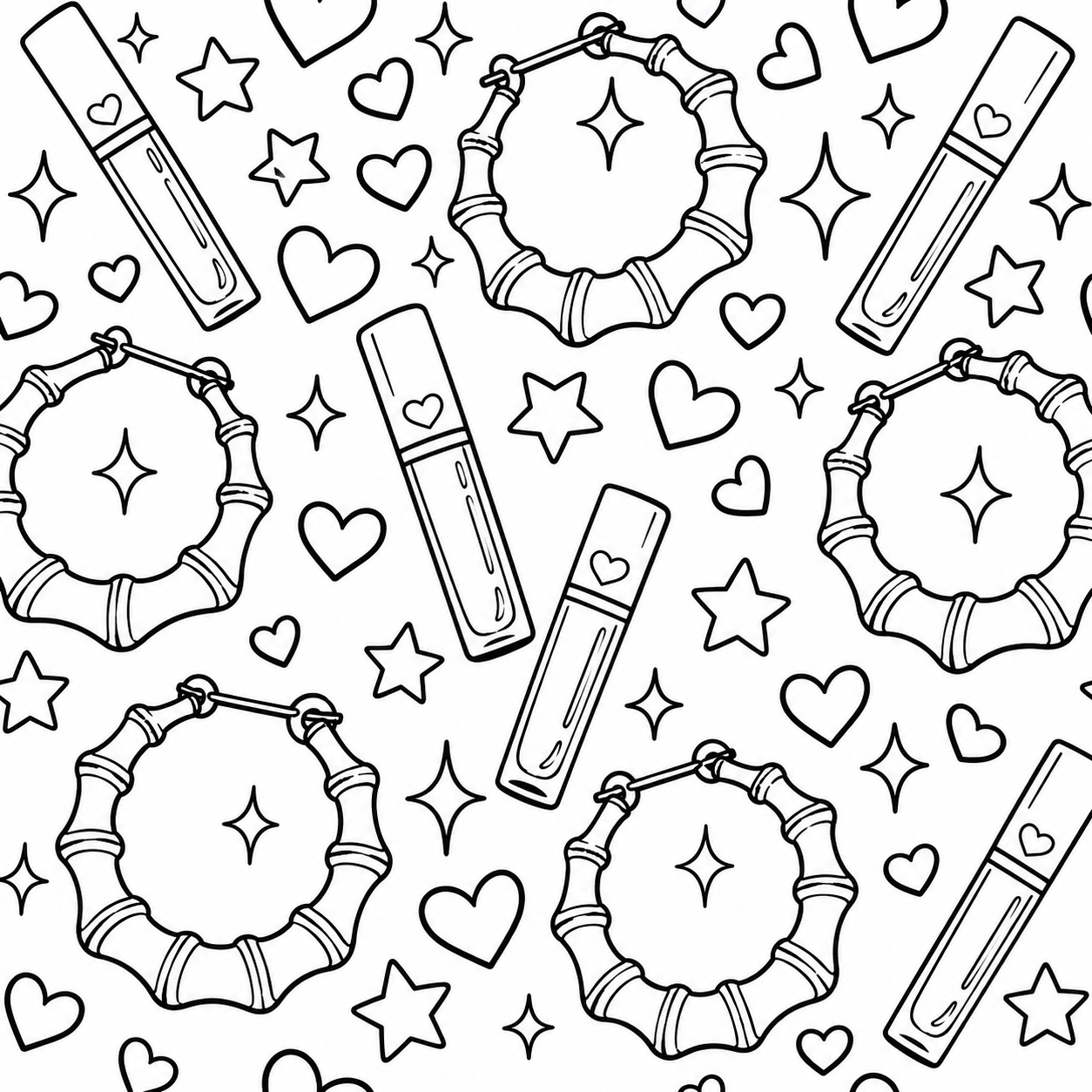 Girly Pattern Vibes Coloring Book Cute, Cozy & Trendy Patterns for Relaxation and Creativity Digital Download