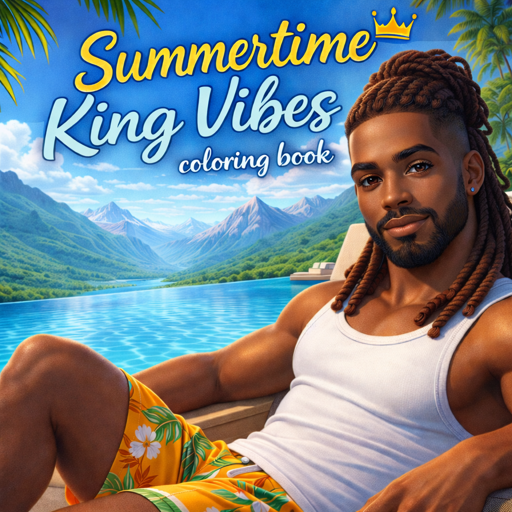 Summertime King Vibes Coloring Book A Relaxing Summer Coloring Book for Men