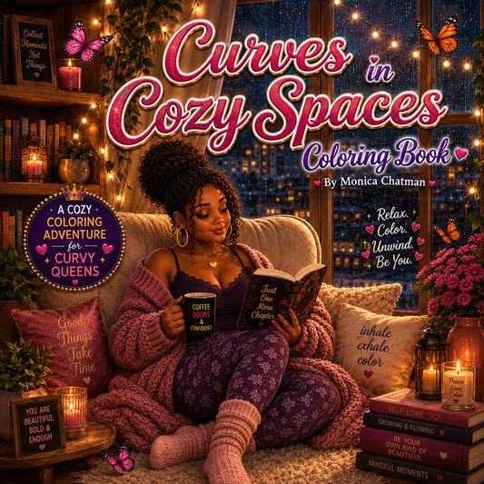 Curves in Cozy Spaces Coloring Book A Relaxing Coloring Journey Celebrating Curvy Beauty & Self-Care