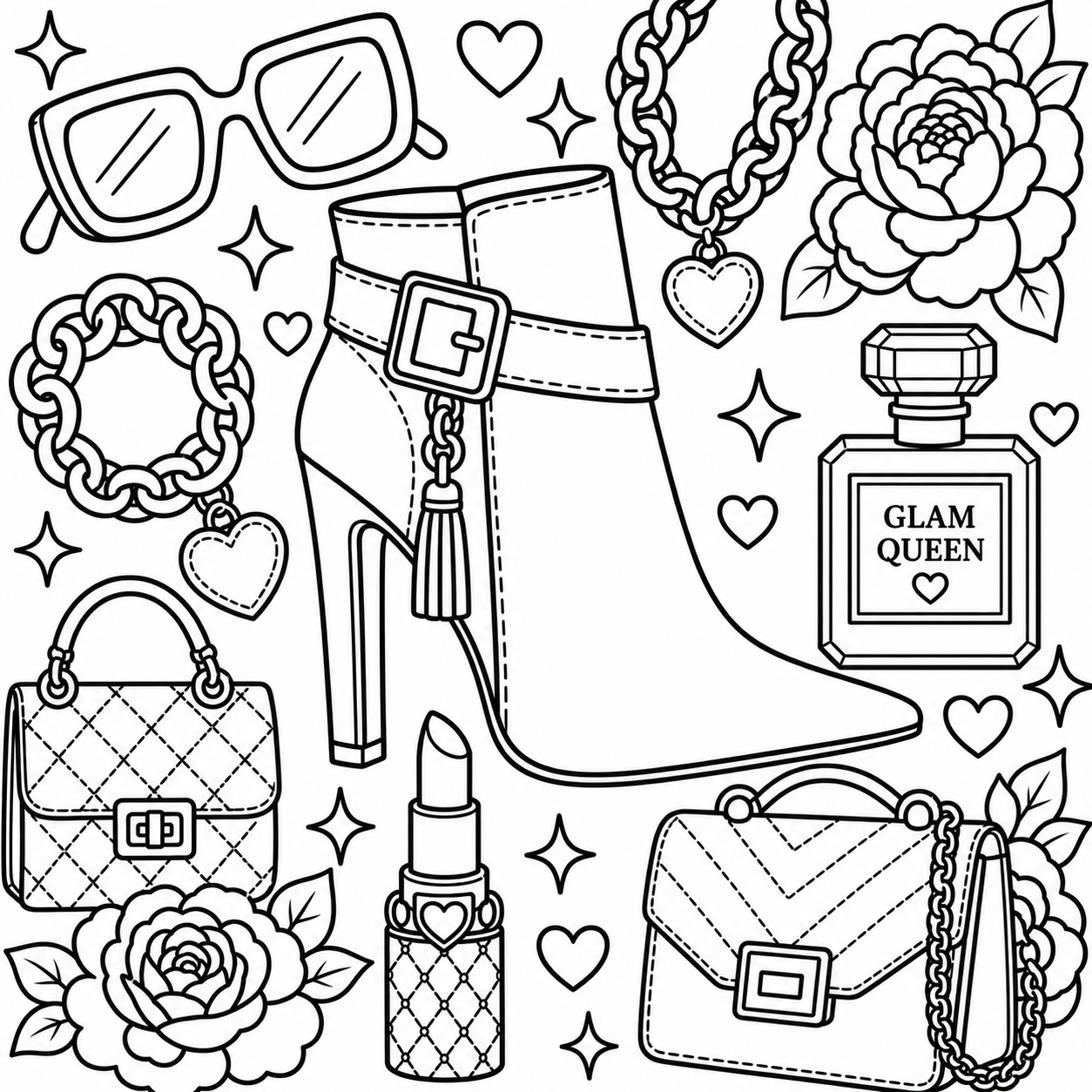 Just One More Pair A Bold & Easy Coloring Book of Heels & Accessories