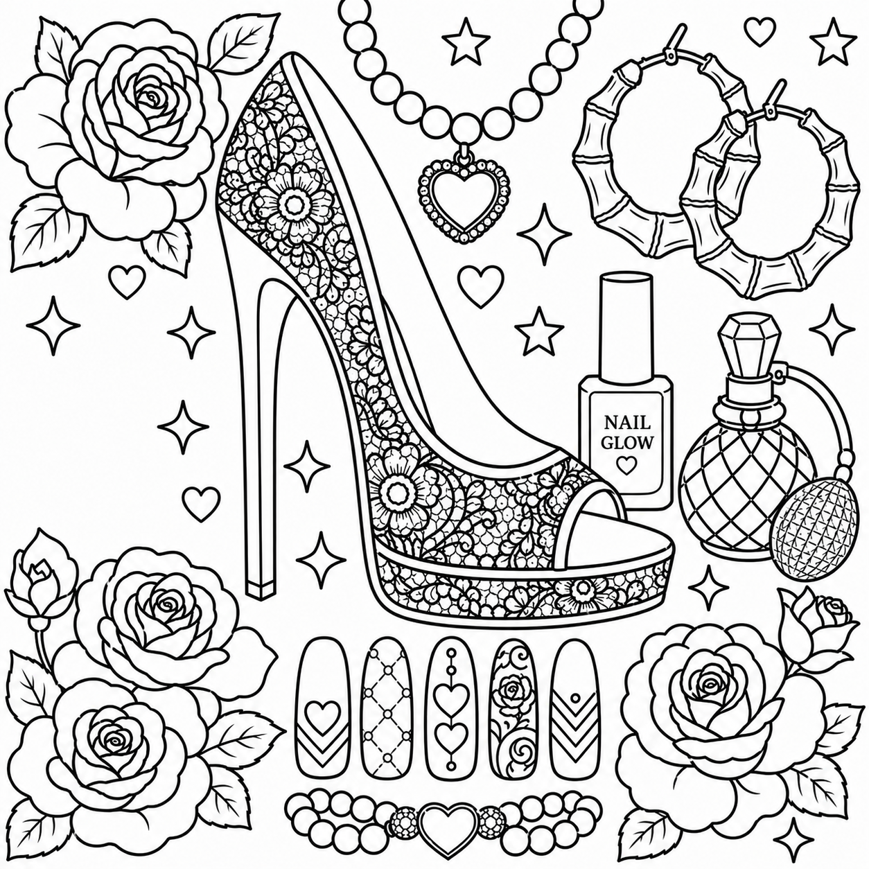Just One More Pair A Bold & Easy Coloring Book of Heels & Accessories