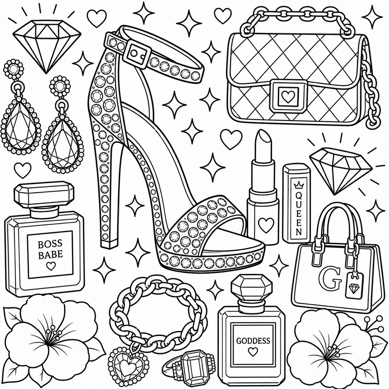 Just One More Pair A Bold & Easy Coloring Book of Heels & Accessories