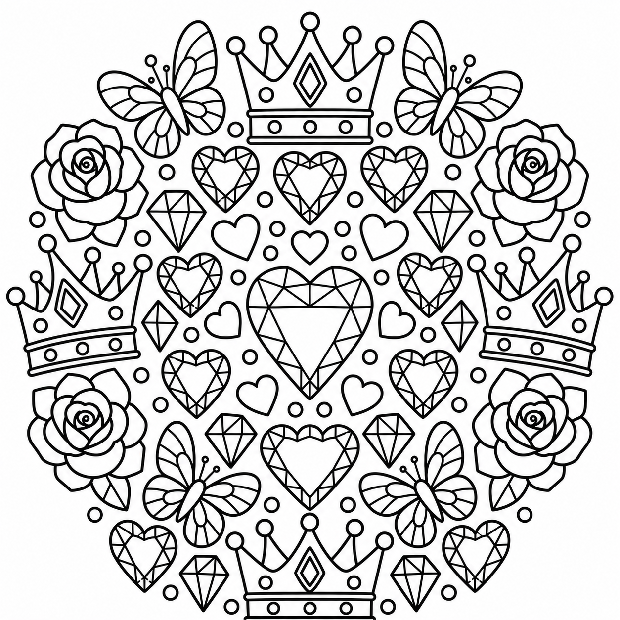 Girly Mandala Collection Bold & Easy Coloring Book