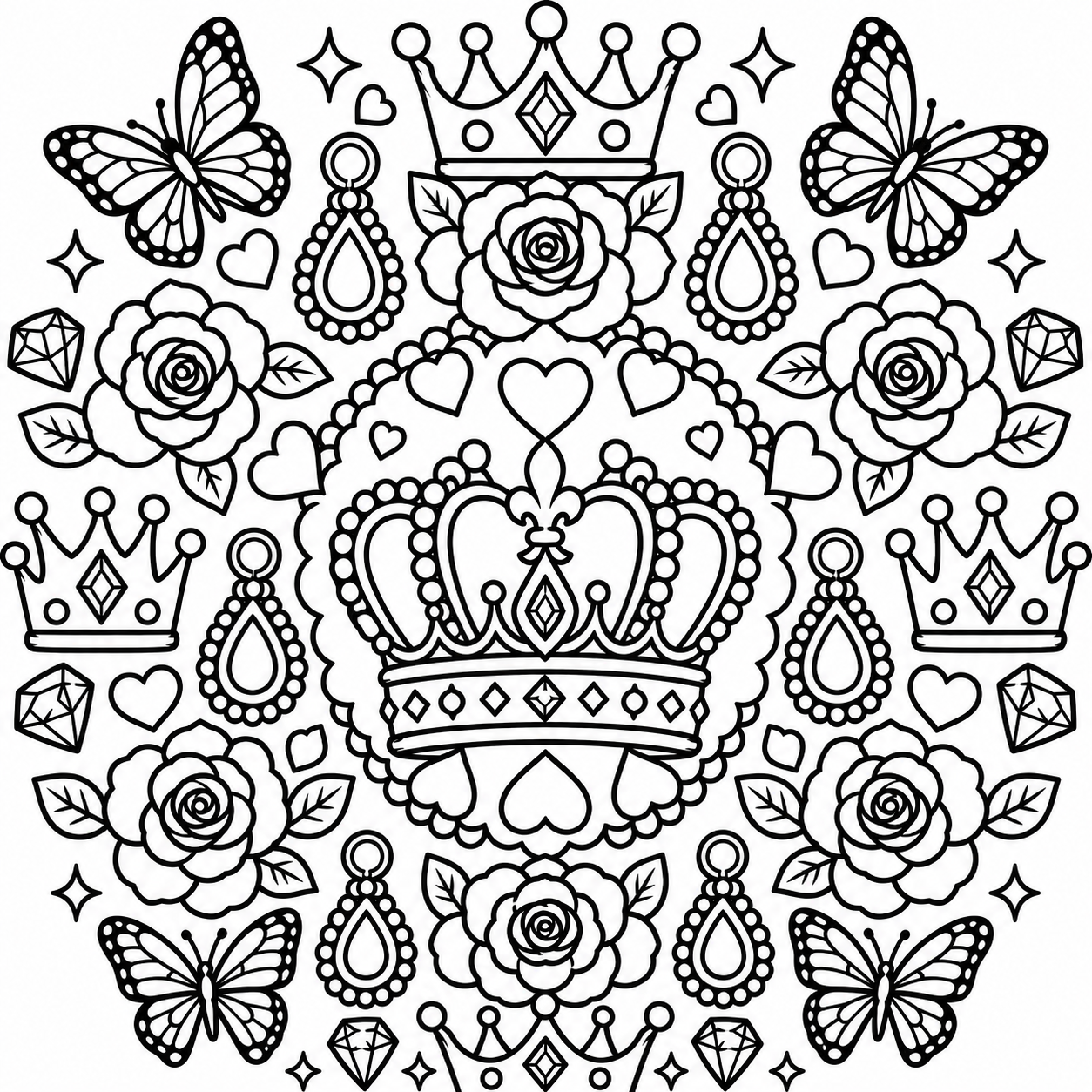 Girly Mandala Collection Bold & Easy Coloring Book