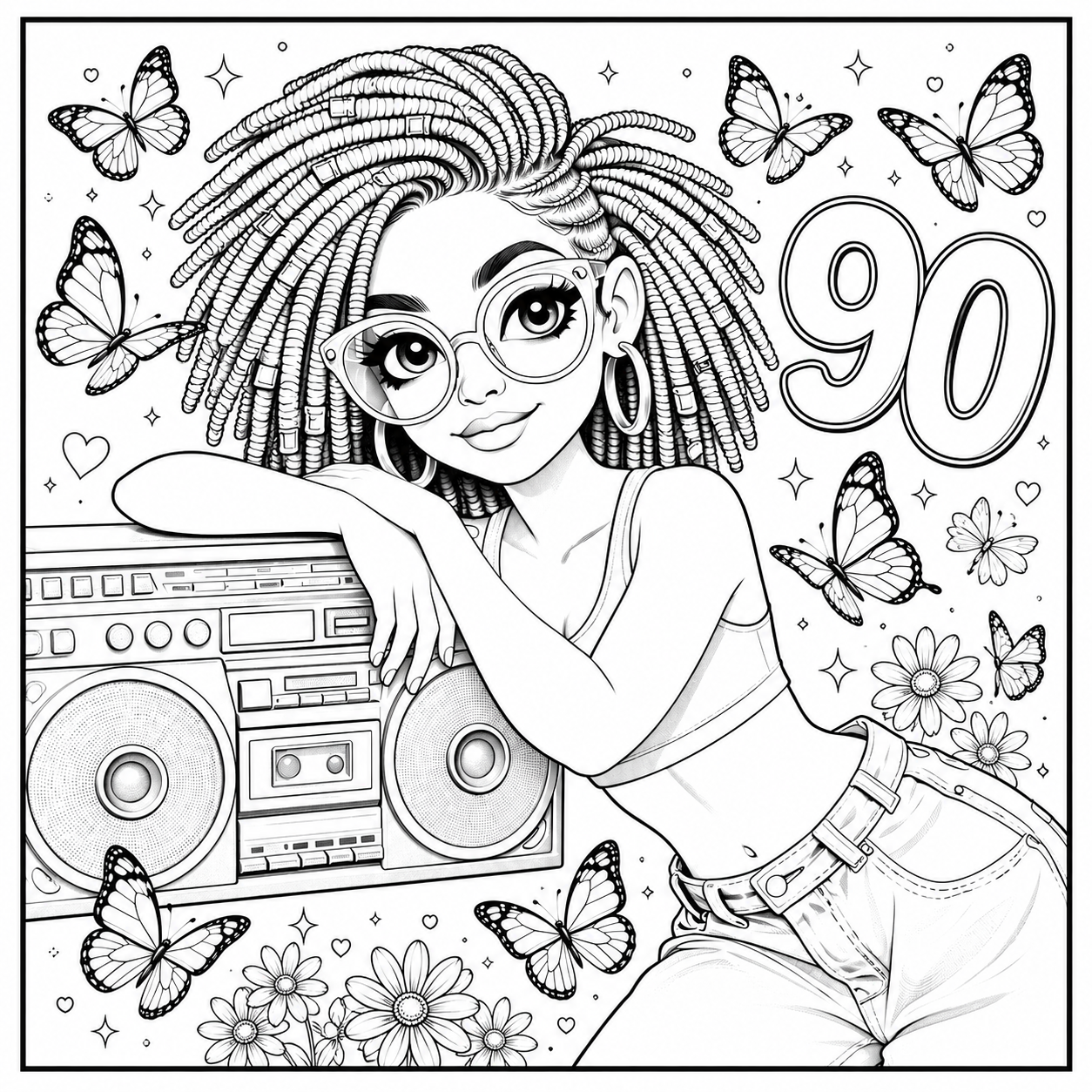 90's Girl Era Coloring Book A Mindful Coloring Experience Rooted in 90s Black Girl Nostalgia