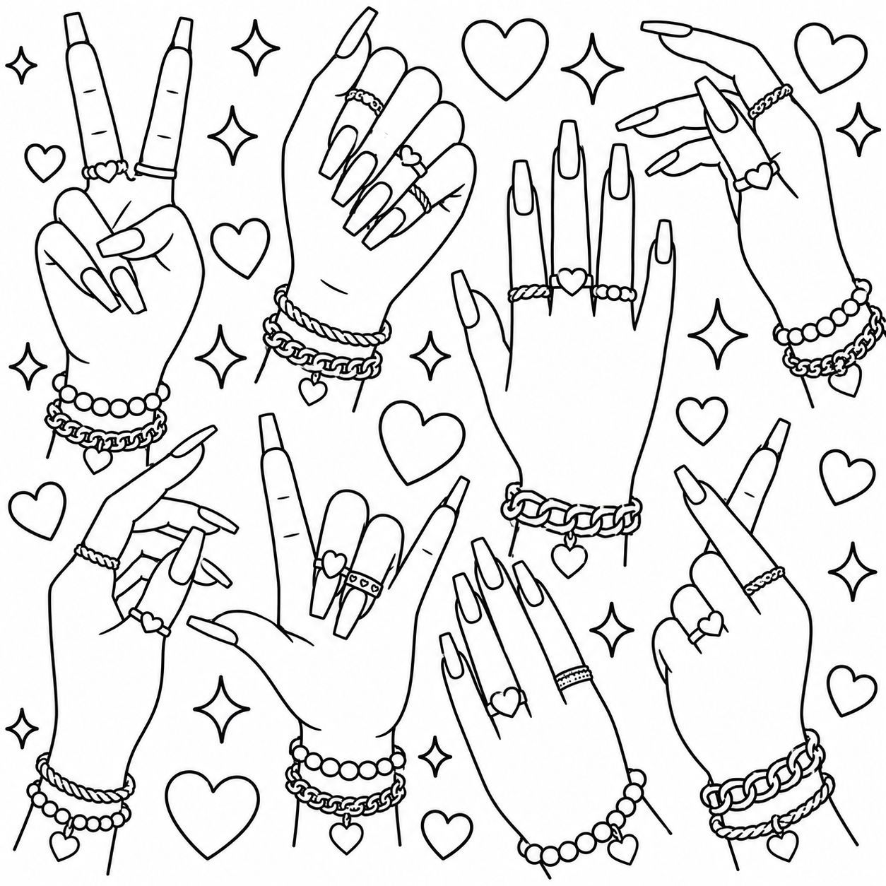 Girly Pattern Vibes Coloring Book Cute, Cozy & Trendy Patterns for Relaxation and Creativity Digital Download