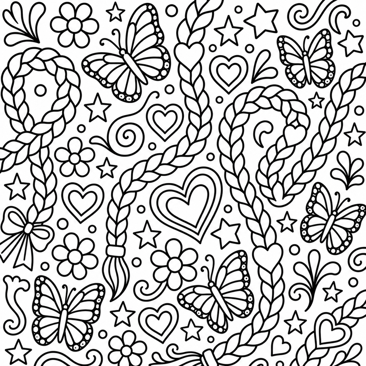 Girly Pattern Vibes Coloring Book Cute, Cozy & Trendy Patterns for Relaxation and Creativity Digital Download