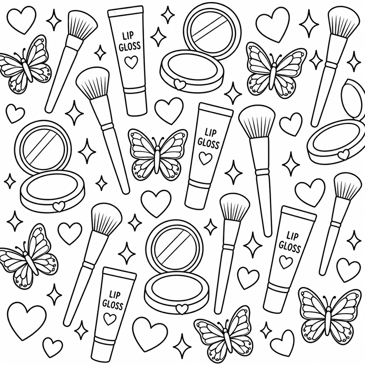 Girly Pattern Vibes Coloring Book Cute, Cozy & Trendy Patterns for Relaxation and Creativity Digital Download