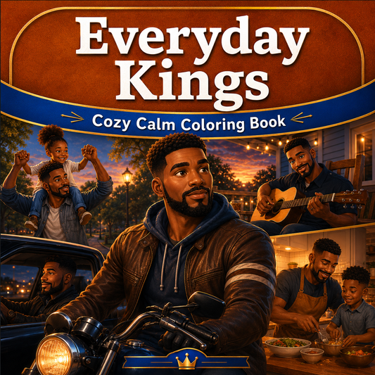 Everyday Kings Cozy Calm Coloring Book A Coloring Journey for Black Men Focused on Calm, Confidence & Everyday Life