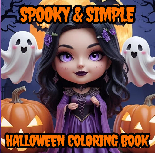 Spooky and Simple Halloween Coloring Book: A Fun Halloween Coloring Book with Bold and Easy Designs, Magical Halloween Potions, Little Monsters, and Smiling Pumpkins