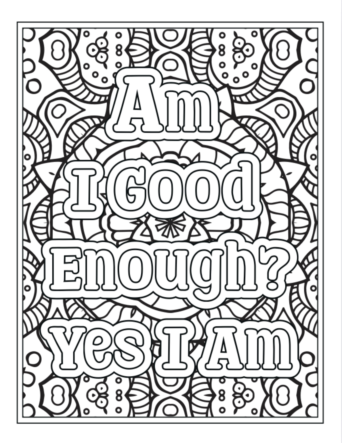 Beautifully Crafted Affirmation Coloring Book: Motivational Coloring Pages Promoting a Powerful and Positive Mindset