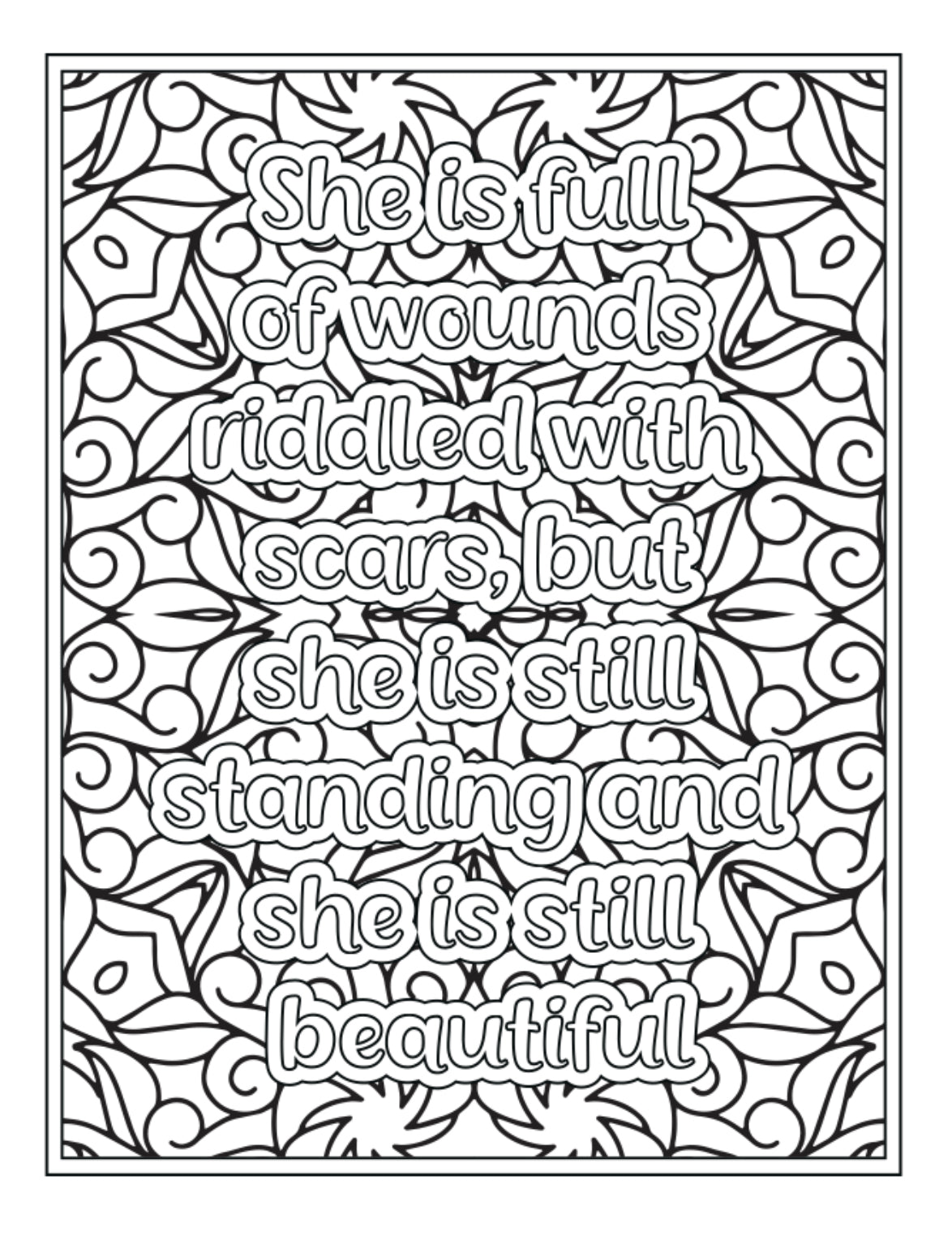 Beautifully Crafted Affirmation Coloring Book: Motivational Coloring Pages Promoting a Powerful and Positive Mindset