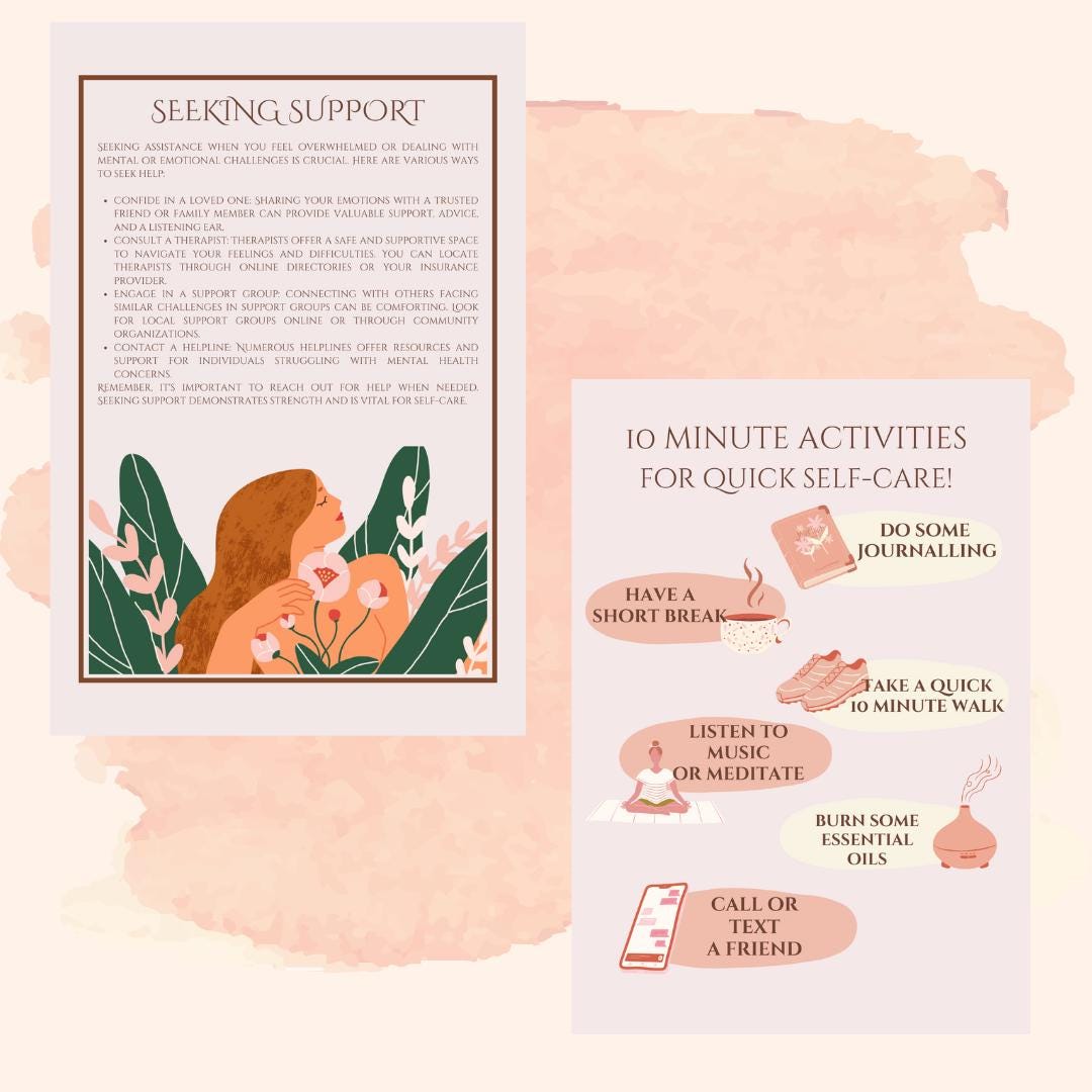 Self-Care Workbook| Self-Care Workbook| Reflection Workbook| Printable Journal l Digital Download