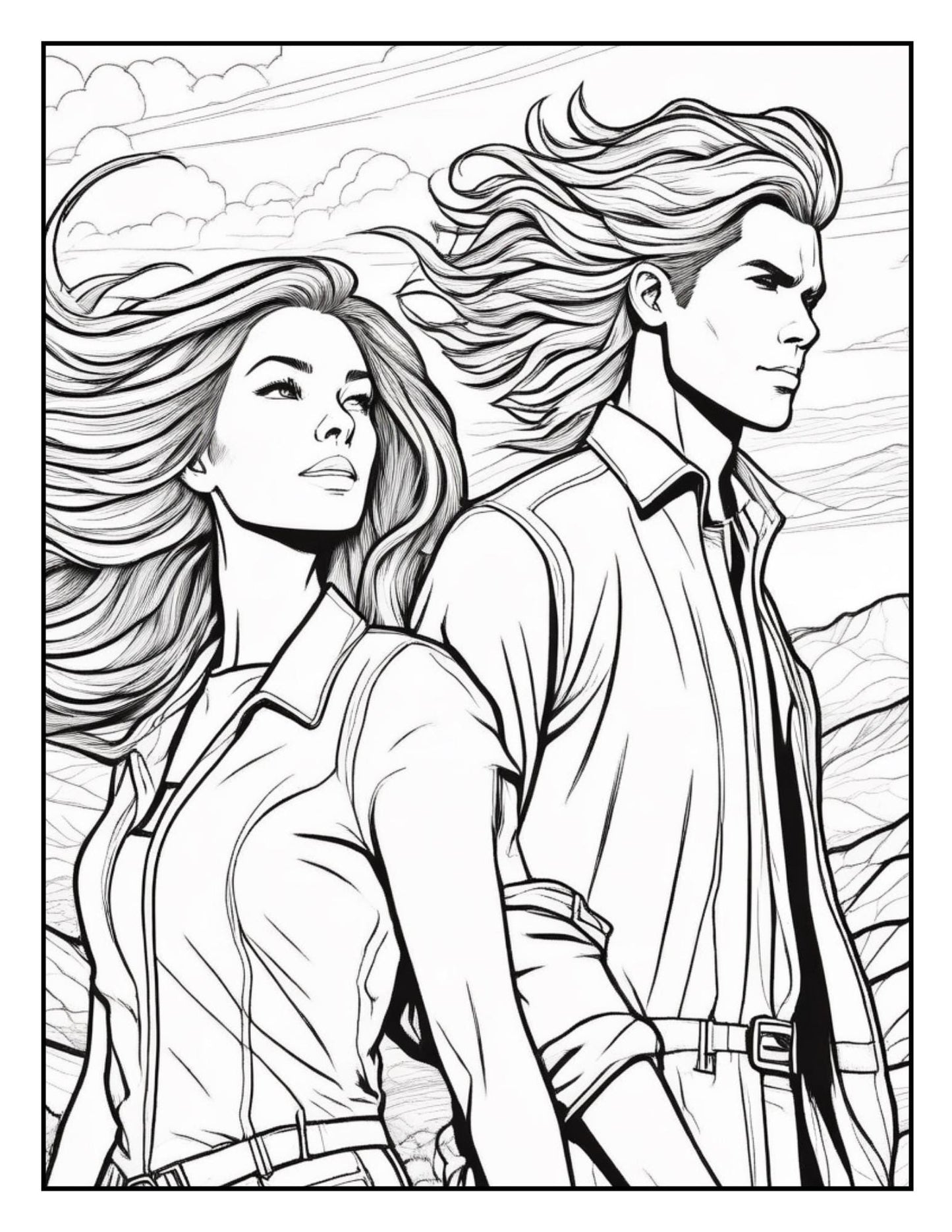 Romantic Couples Coloring Pages | Digital Download | Couples in Love Coloring Book | Valentine's Day Gift | Anniversary Gift for Him & Her
