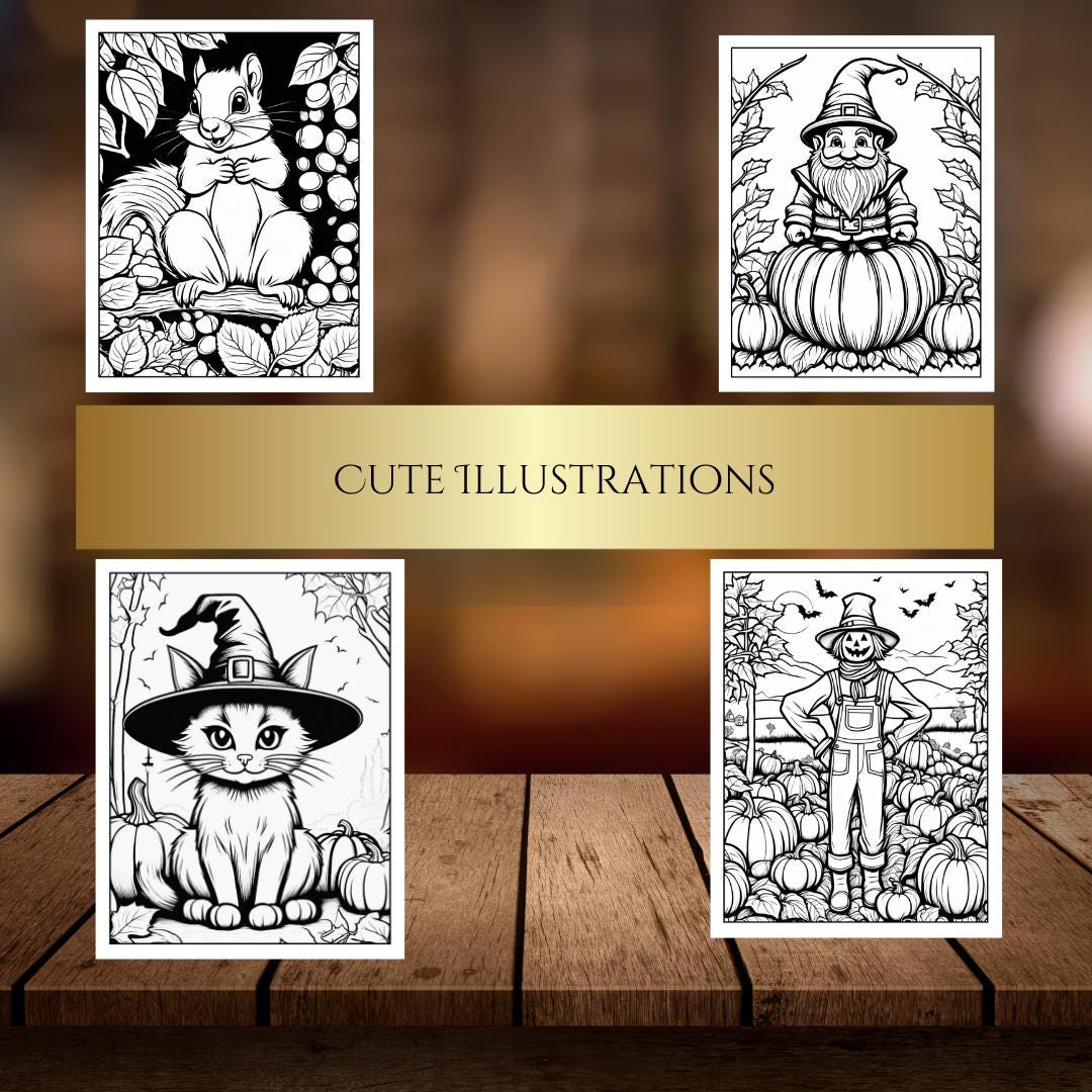Fall Coloring Book Digital Download| Autumn Designs|Seasonal| Leaves|Pumpkins and Fall Coloring Pages for Relaxation & Fun