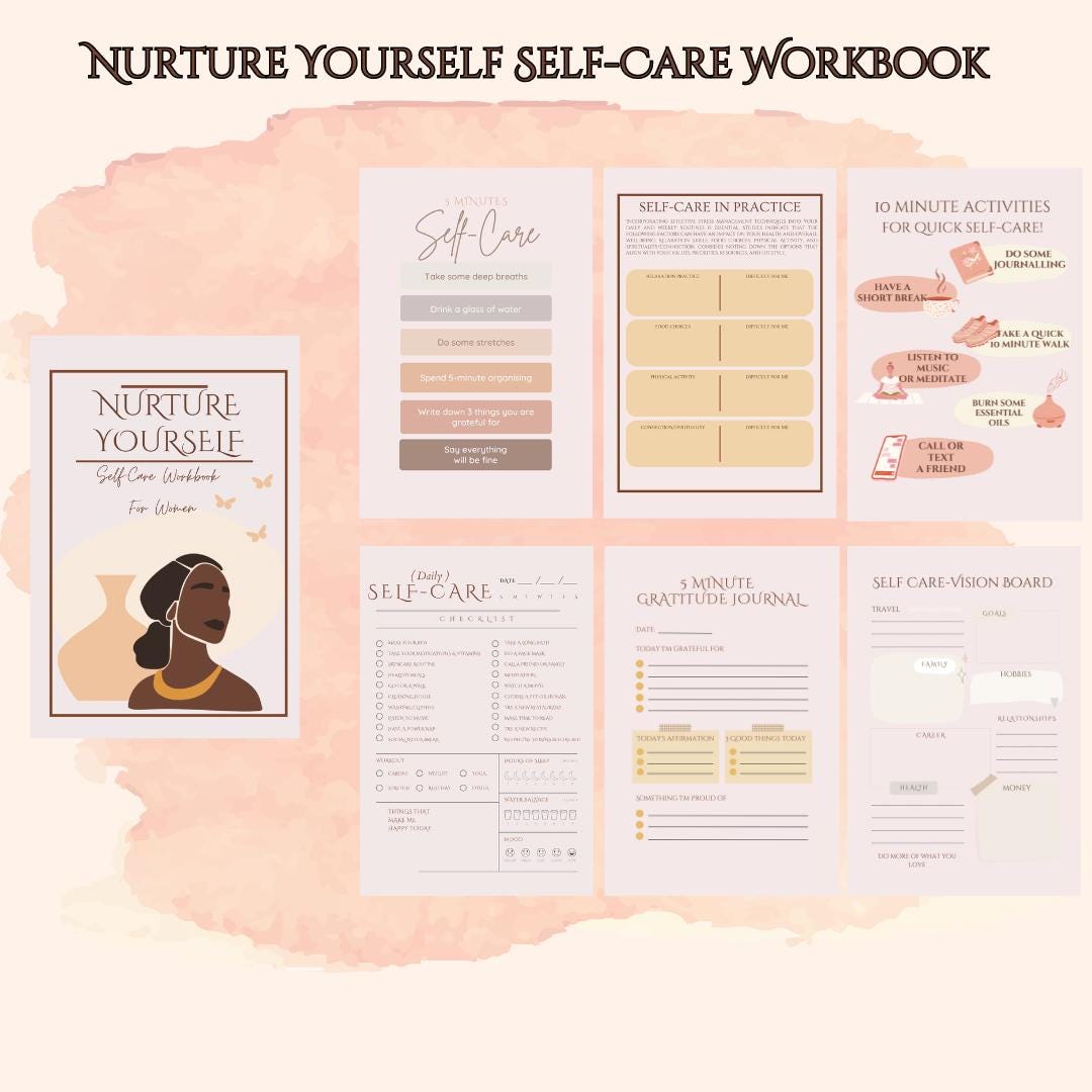 Self-Care Workbook| Self-Care Workbook| Reflection Workbook| Printable Journal l Digital Download