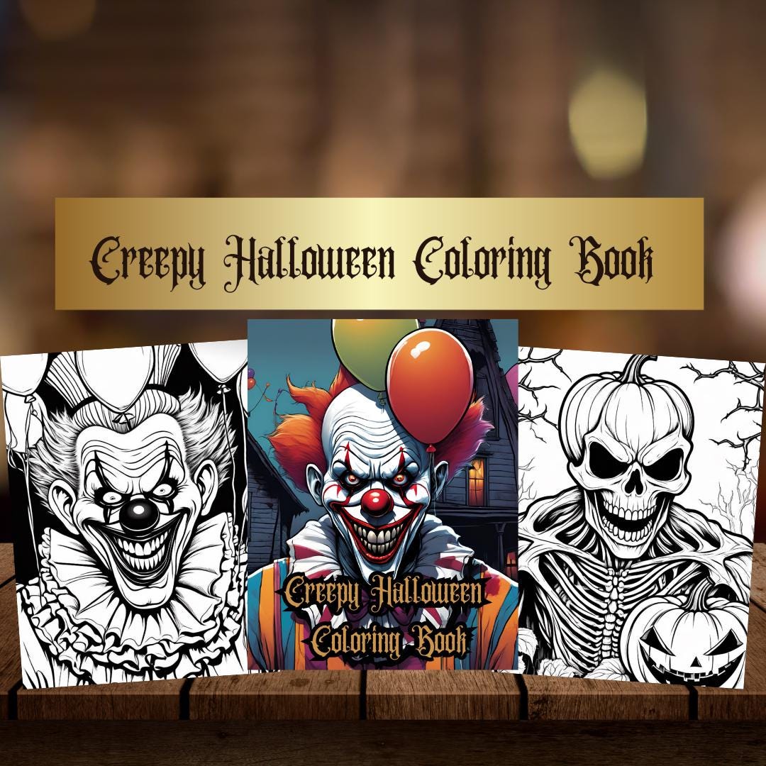Scary Halloween Coloring Book| Scary| Spooky| Halloween| Teens & Adults| Printable Coloring Pages| Digital Download
