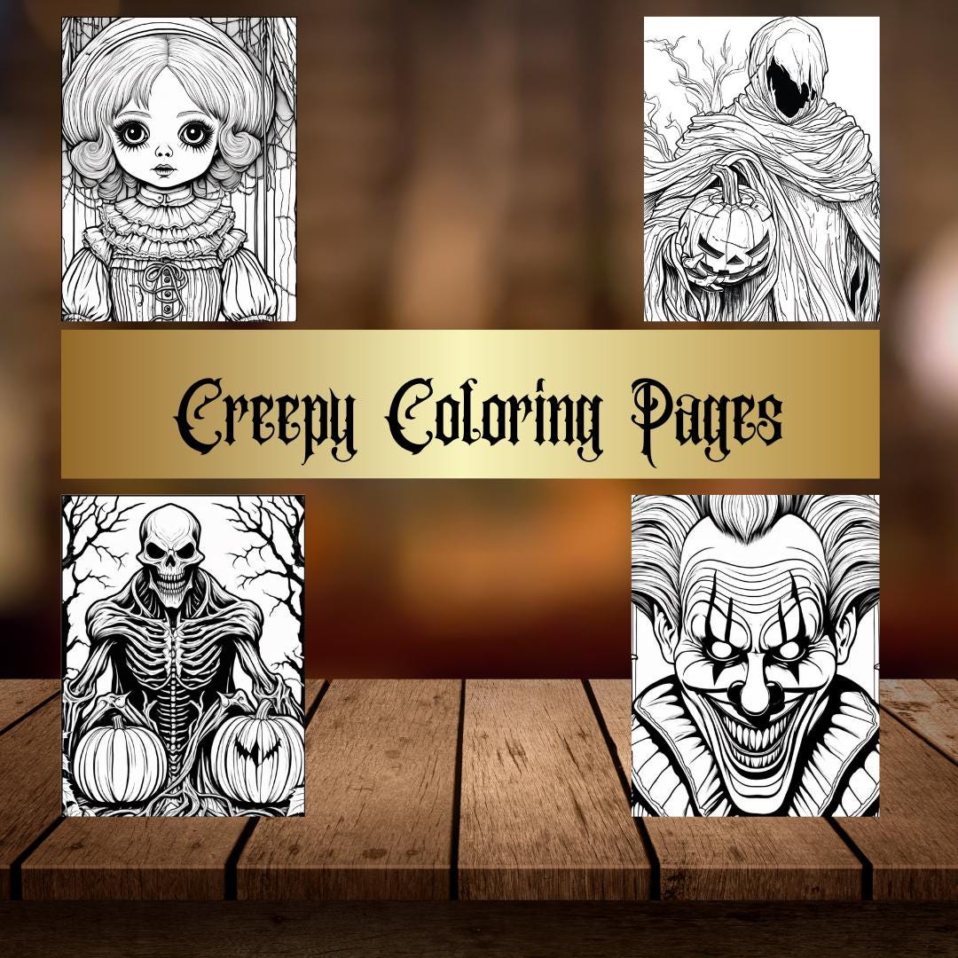 Scary Halloween Coloring Book| Scary| Spooky| Halloween| Teens & Adults| Printable Coloring Pages| Digital Download