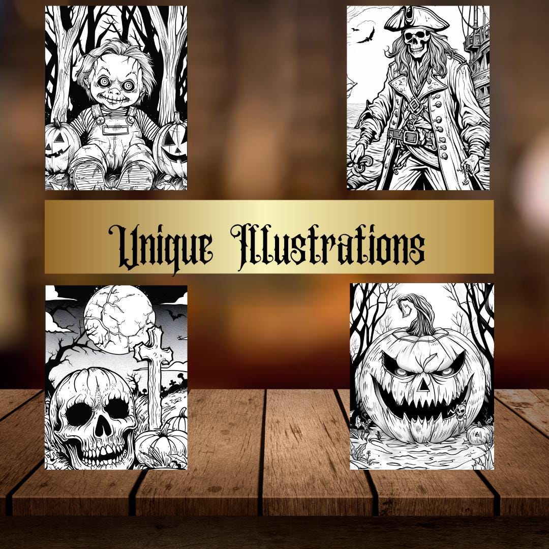 Scary Halloween Coloring Book| Scary| Spooky| Halloween| Teens & Adults| Printable Coloring Pages| Digital Download