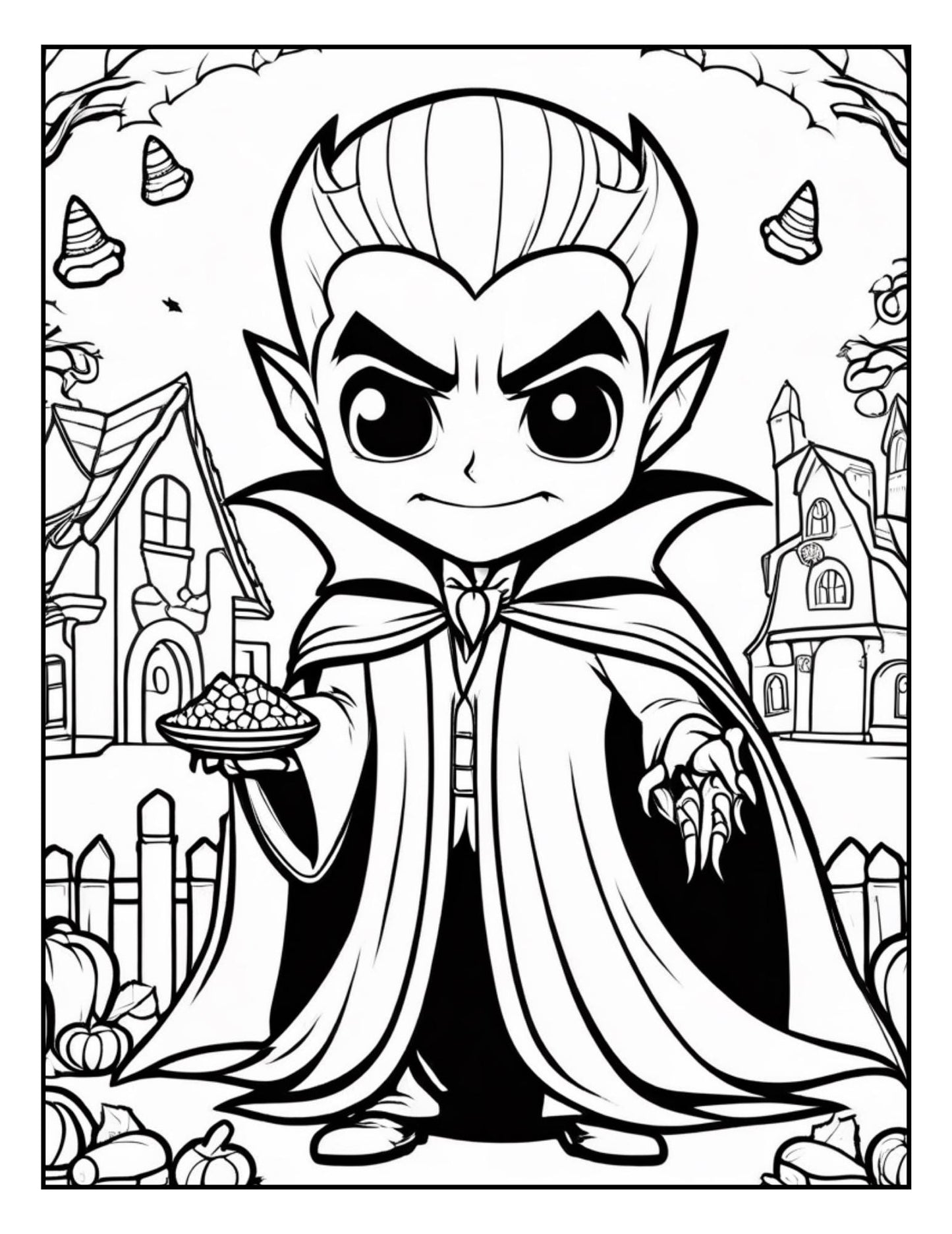 Spooky Cute Halloween Coloring Pages - Digital Download, Fun Halloween Designs, Printable, Cute Monsters, Pumpkins, Art for All Ages