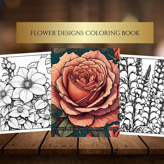 Flower Coloring Pages Digital Download | Floral Adult Coloring Pages for Relaxation & Mindfulness | Printable Coloring Sheets for All Ages
