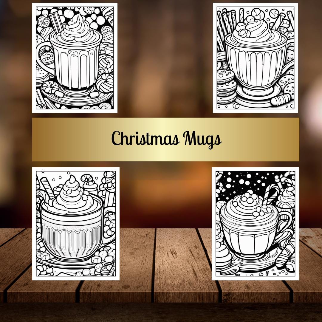 Hot Chocolate Coloring Pages | Cozy Winter Digital Download | Fun Holiday Coloring Sheets for Kids & Adults | Christmas Hot Cocoa Printable
