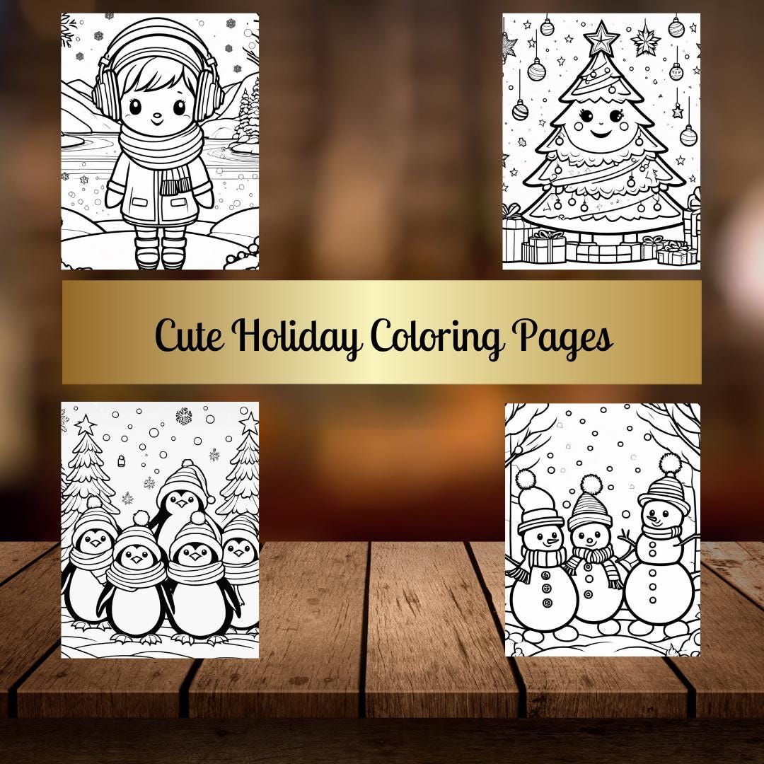 Christmas Coloring Book| Christmas Coloring Sheets| Holiday Coloring Pages| Digital Download| Christmas Printable Pages| Holiday Fun