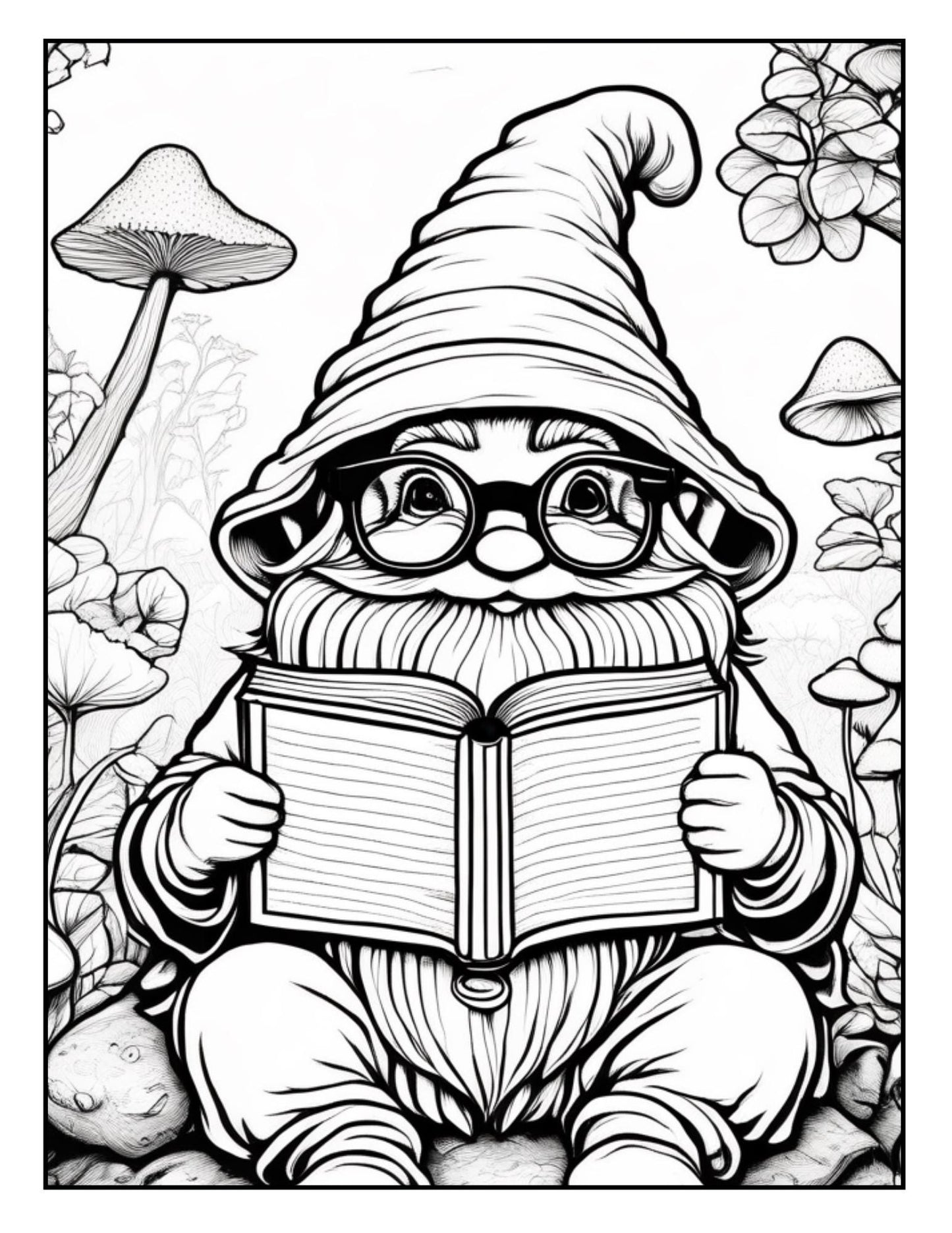 Adorable Gnome Coloring Pages for Adults and Kids - Printable Digital Download for Relaxation and Fun