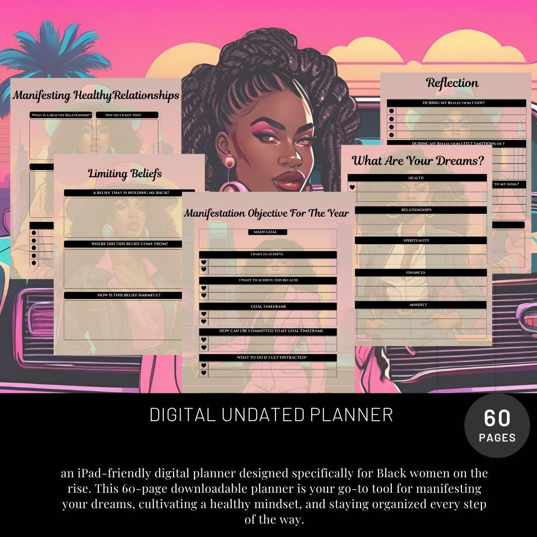 Agenda and Planner| Hyperlinks| iPad Planner|GoodNotes| Manifestation|Gratitude|Printable Monthly Planner| Undated Planner and Agenda