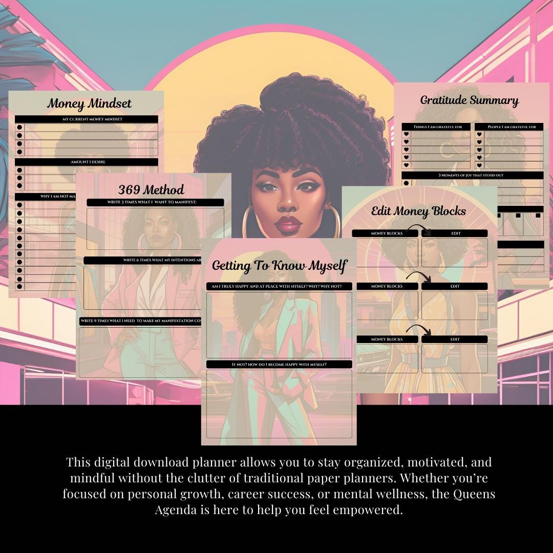 Agenda and Planner| Hyperlinks| iPad Planner|GoodNotes| Manifestation|Gratitude|Printable Monthly Planner| Undated Planner and Agenda