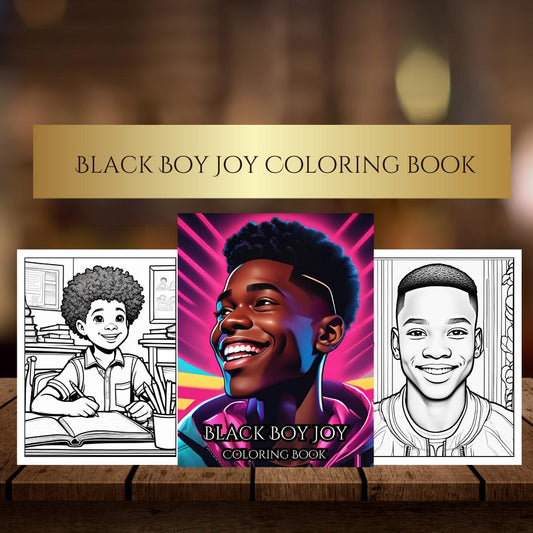 Black Boy Coloring Book| Uplifting Digital Download for Boys| Positive| Empowering| Inspirational| Self-Love|Fun Coloring Pages