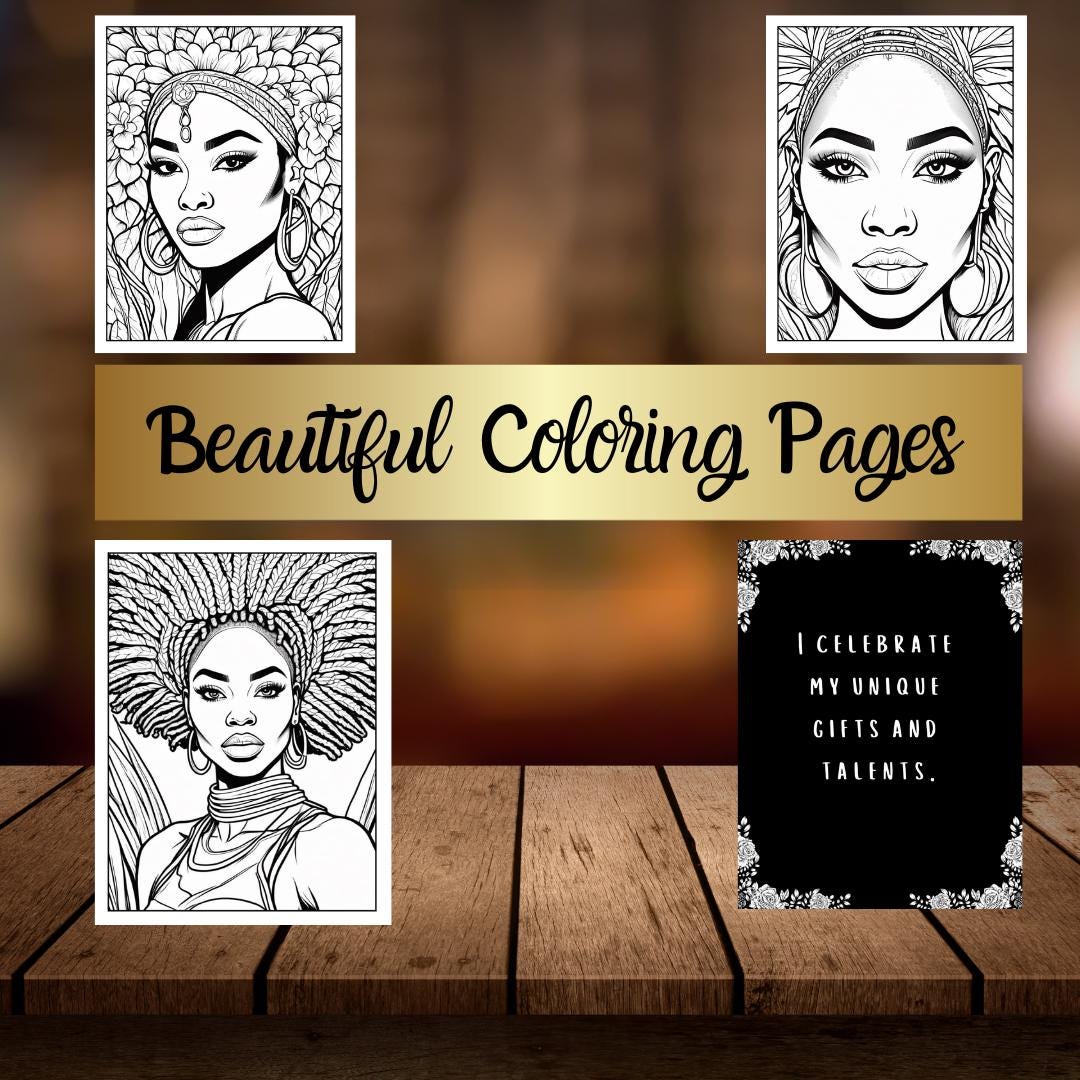 Affirmation Coloring Pages| Digital Download| Inspirational & Uplifting Designs for Stress Relief| Self-Love| Positive Mindset